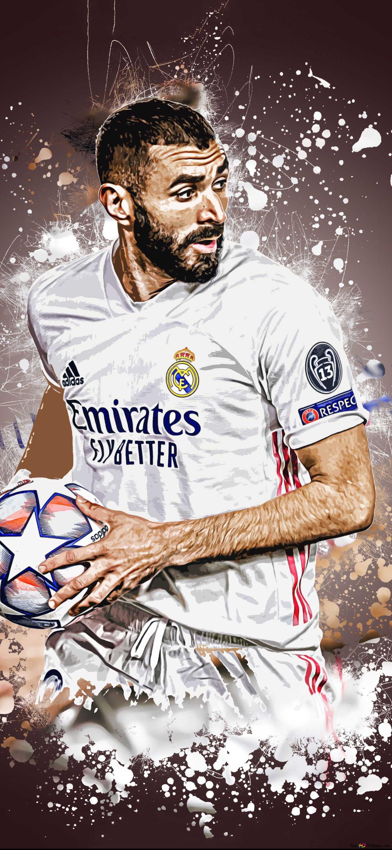 Real Madrid Hintergrundbild 1290x2796. Der algerischstämmige französische Stürmer Karim Benzema von Real Madrid 2K Hintergrundbild herunterladen