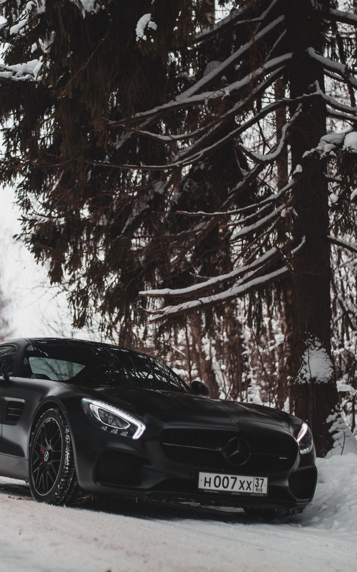 Mercedes Hintergrundbild 736x1177. Wallpaper Black Snow Mercedes Benz Car Sportscar Forest. Black Car Wallpaper, Mercedes Wallpaper, Blacked Out Cars