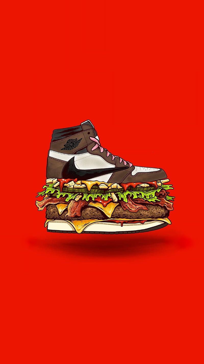  McDonald's Hintergrundbild 800x1422. Cactus Jack, burger, mcdonald, nike, red, travis scott, HD phone wallpaper