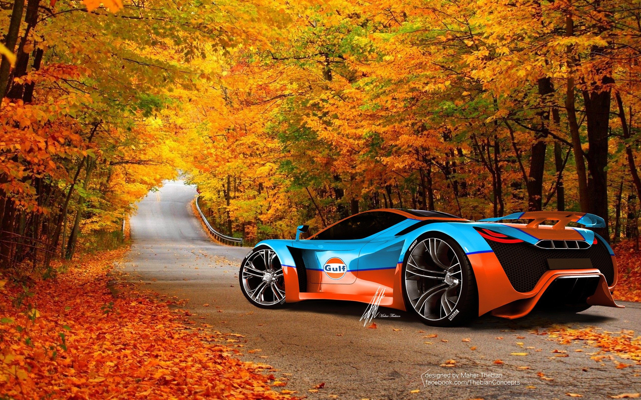  Coole Auto Hintergrundbild 2560x1600. Coole Ferrari supercar im Herbst 2560x1600 HD Hintergrundbilder, HD, Bild
