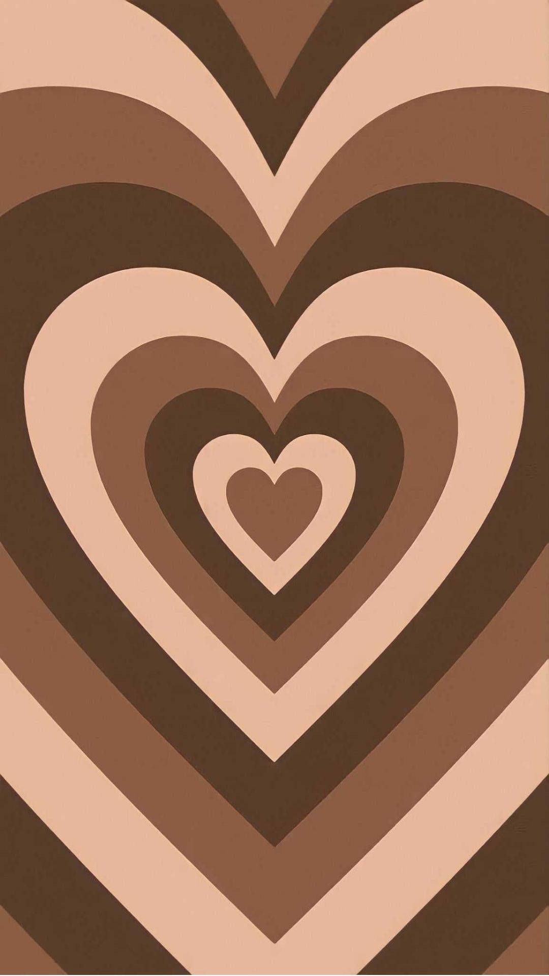  Love Hintergrundbild 1080x1920. Download Love Aesthetic Brown Hearts Wallpaper