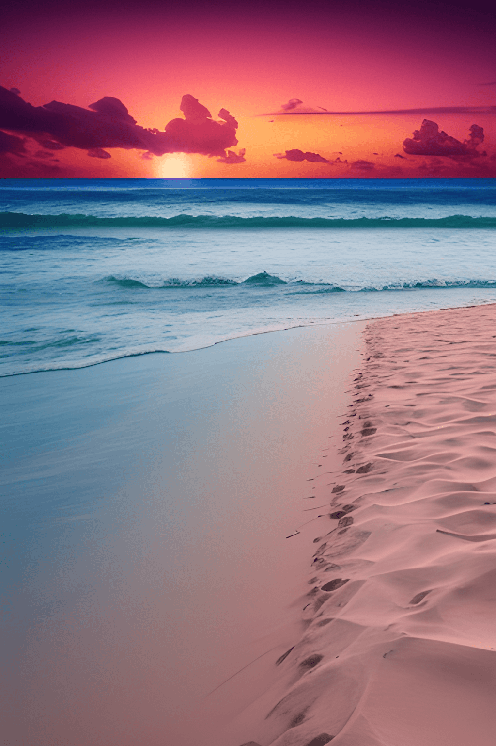  Landschaften Hintergrundbild 1024x1538. Schöne Landschaft, Strand, weißer Sand, Meer, Boot, Sonnenuntergang HD Wallpaper · Creative Fabrica