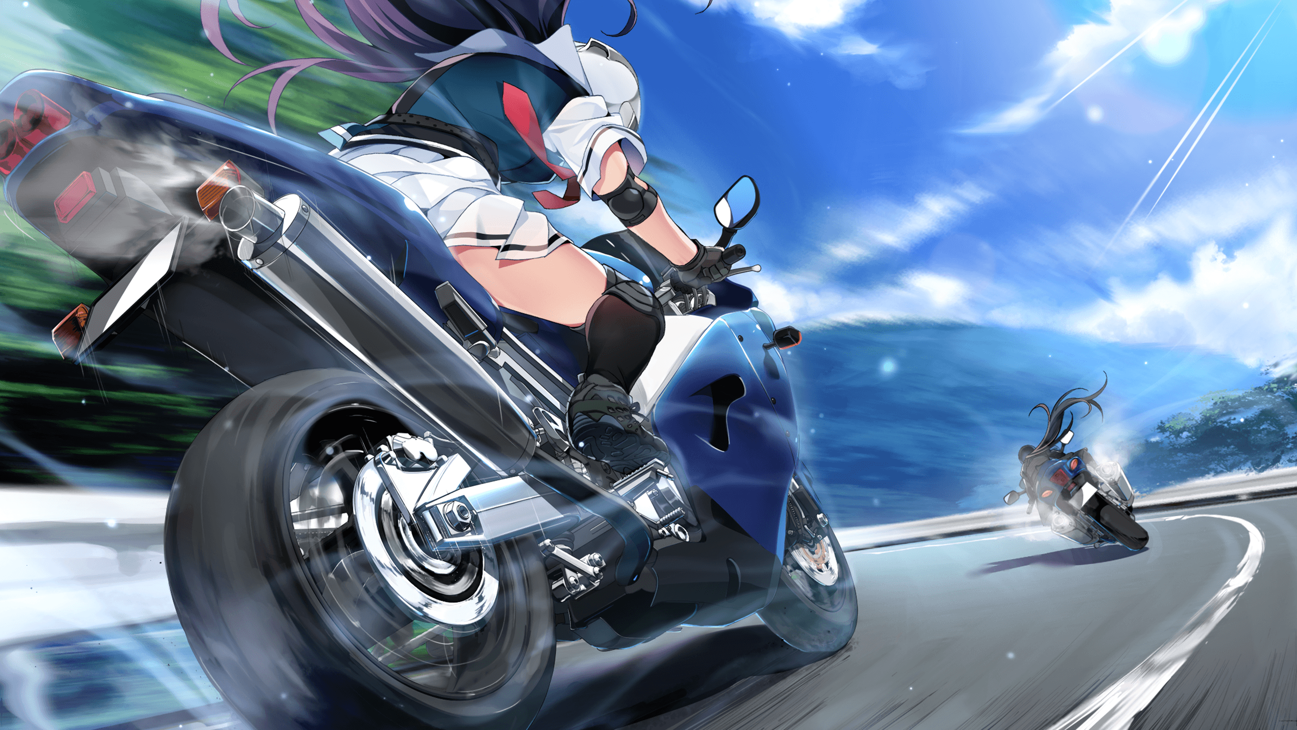  Motorrad Hintergrundbild 2560x1440. Anime Motorcycle Wallpaper