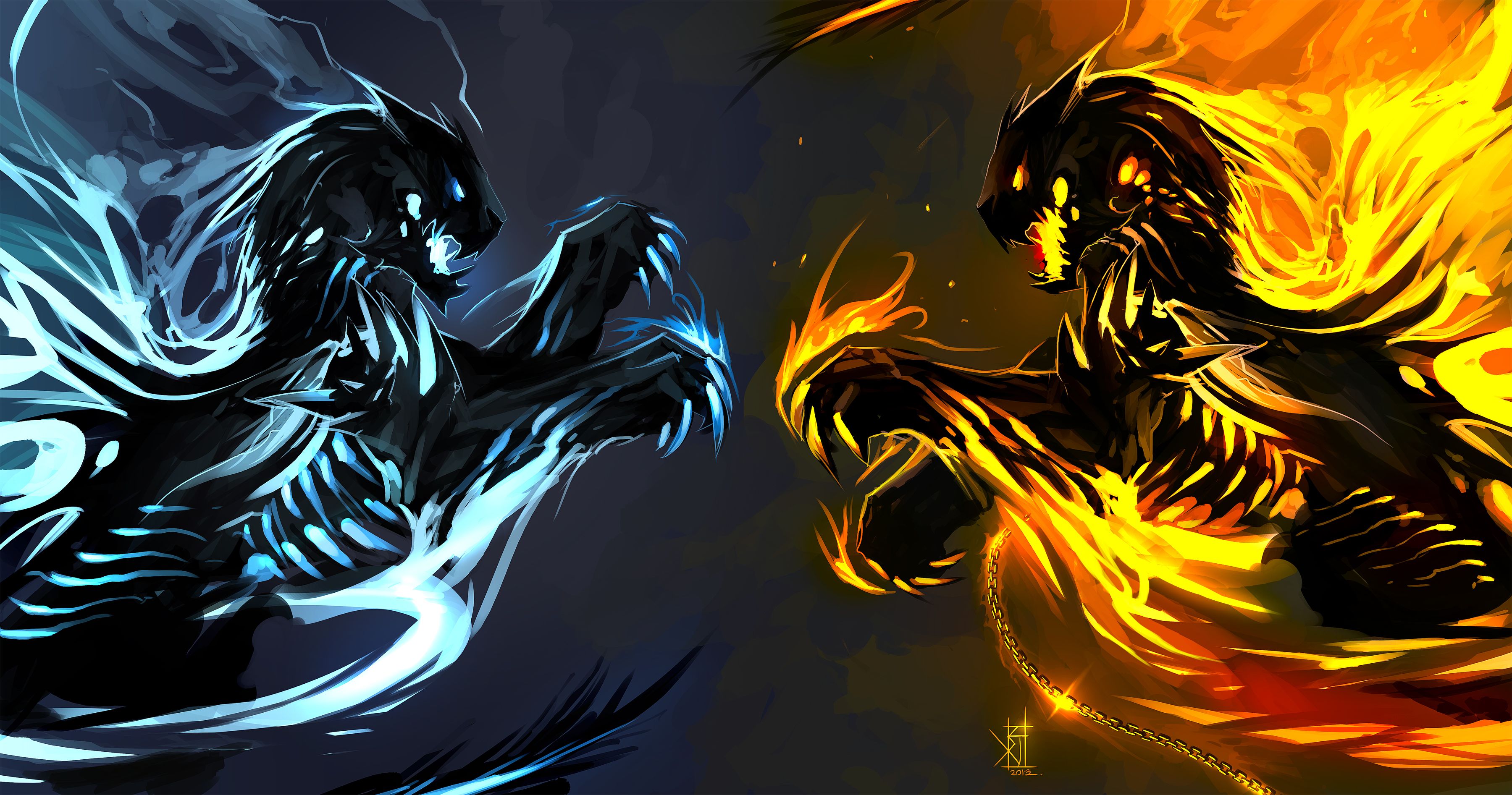  Feuer Und Eis Hintergrundbild 3600x1894. Free download Fire and Ice by TheRisingSoul on [3600x1894] for your Desktop, Mobile & Tablet. Explore Ice Wolf Wallpaper. Ice Age Wallpaper, Ice Wallpaper, Ice Cream Wallpaper