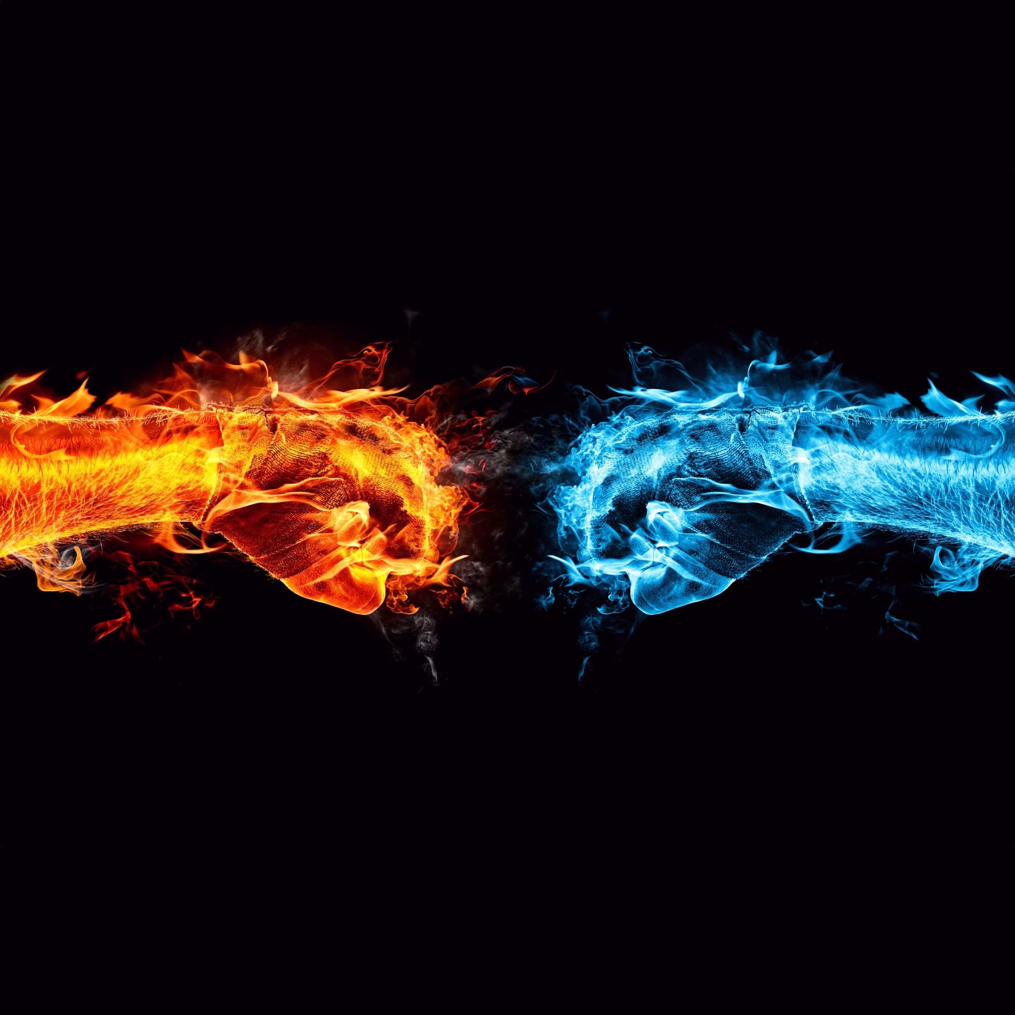  Feuer Und Eis Hintergrundbild 2048x2048. Fire Ice Fists iPad Air Wallpaper Free Download