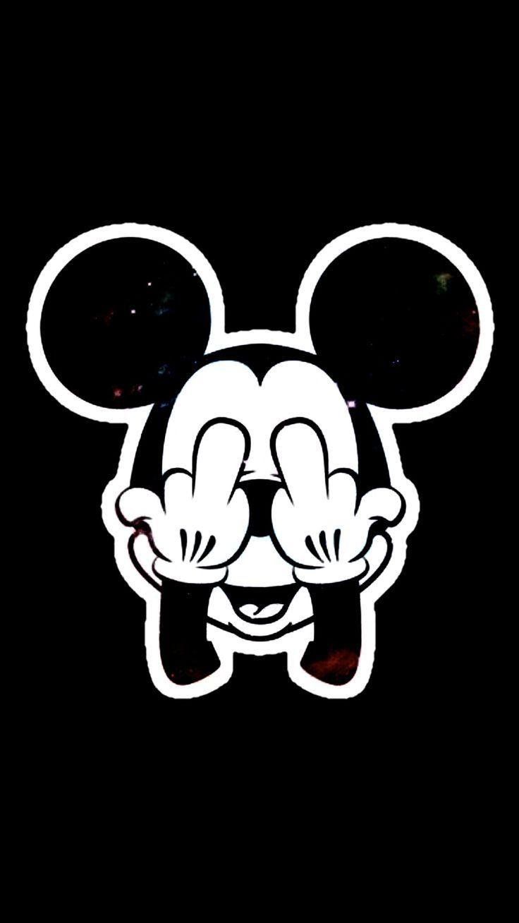  Mickey Mouse Hintergrundbild 736x1308. Aesthetic black mickey mouse Wallpaper Download