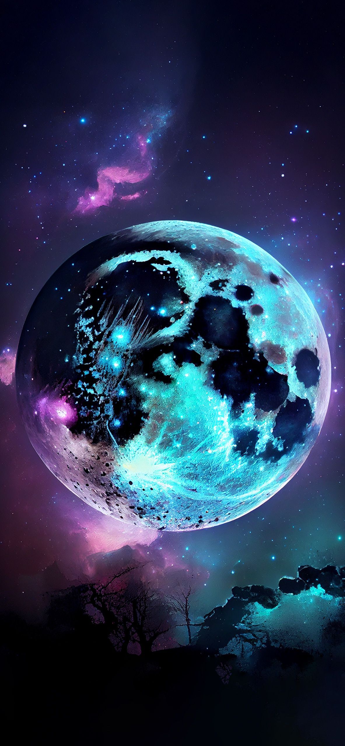 Galaxie Hintergrundbild 1183x2560. Galaxy Moon Wallpaper Aesthetic Wallpaper iPhone 4k