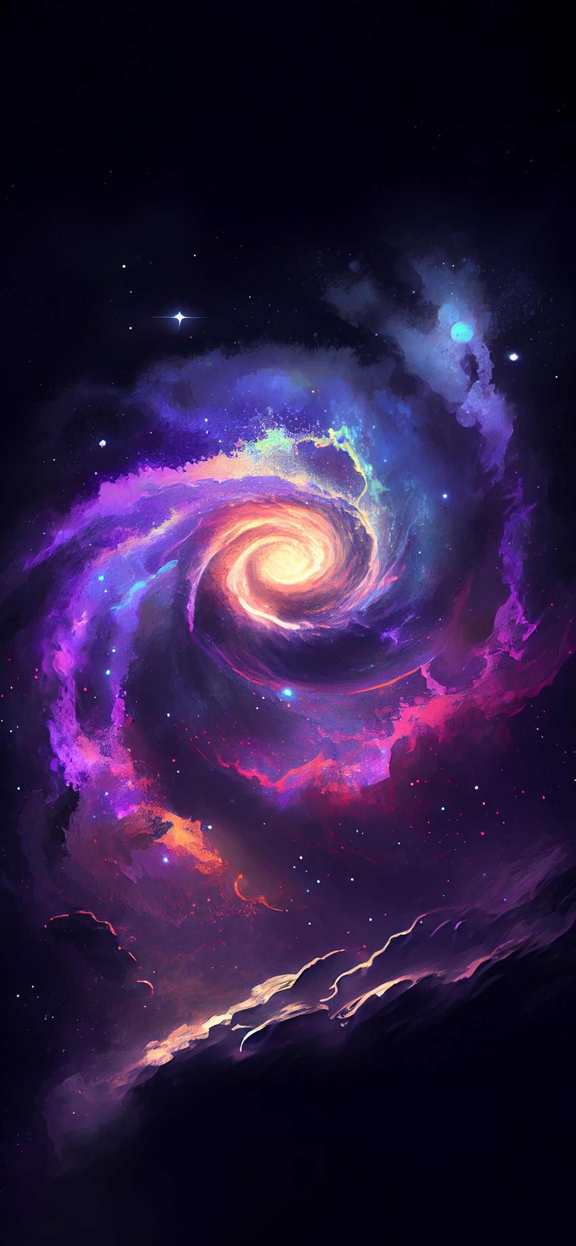Galaxie Hintergrundbild 1183x2560. Spiral Galaxy Art Wallpaper Space Wallpaper iPhone