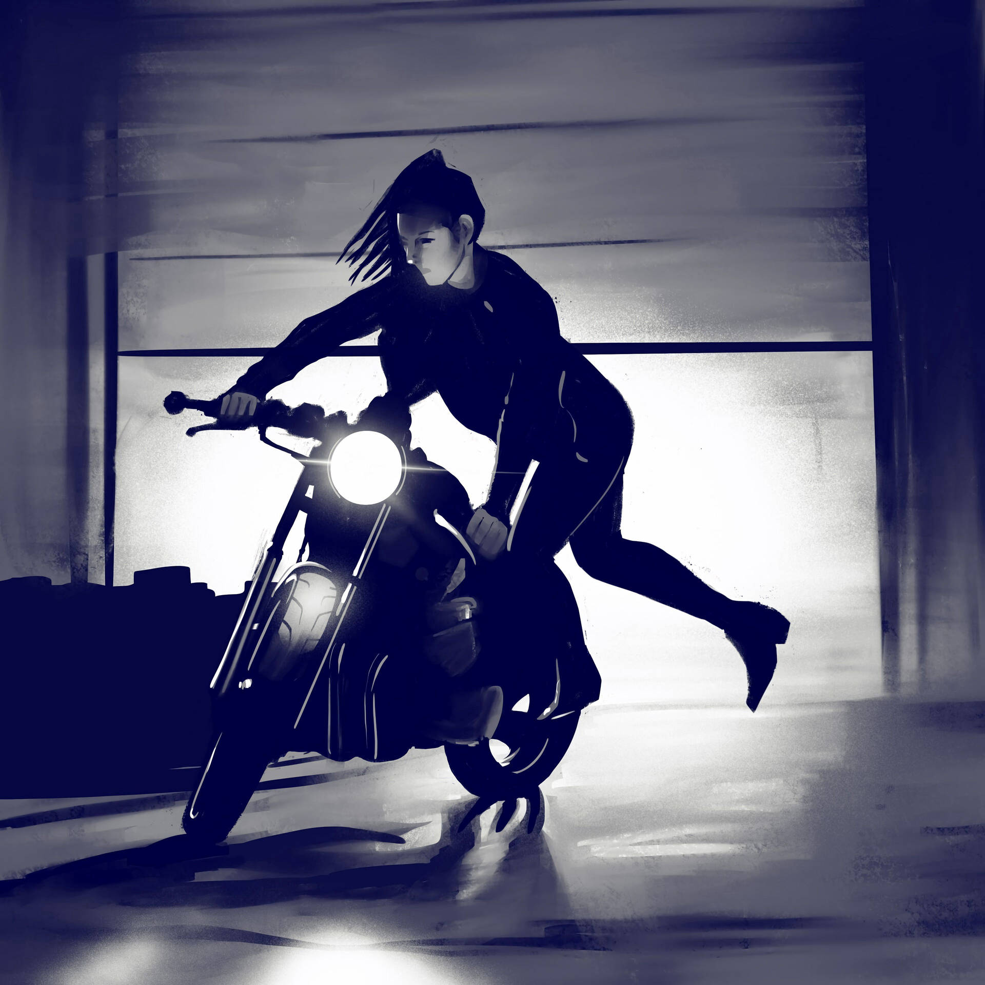  Motorrad Girl Hintergrundbild 1920x1920. Motorcycle Wallpaper