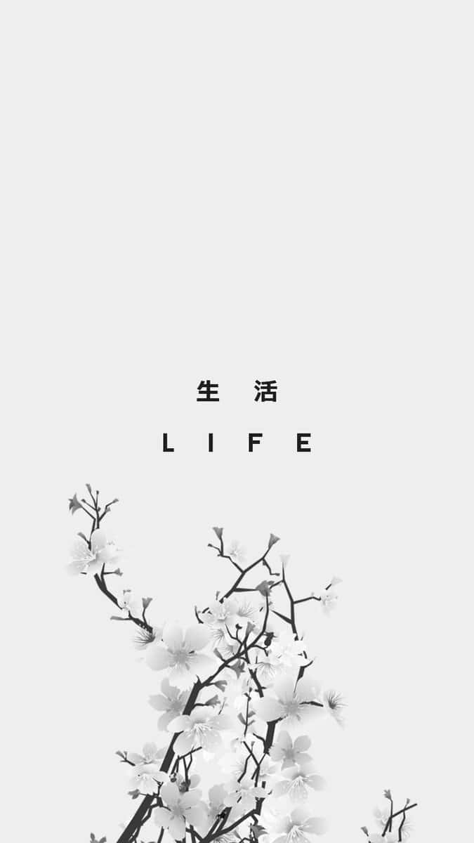  Zen Hintergrundbild 675x1200. Download A Black And White Image Of A Tree With The Word Life Wallpaper