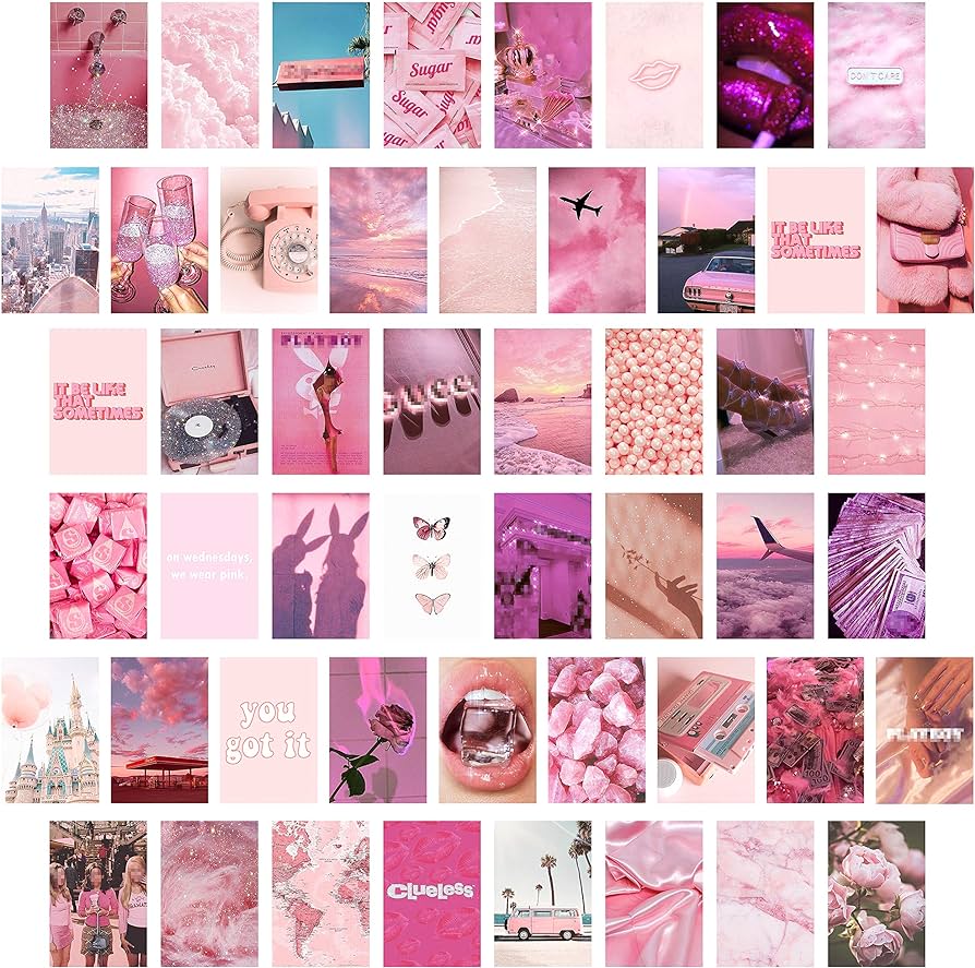  Mädchen Hintergrundbild 894x887. Amazon.de: 50 Ästhetisches Bild für Wandcollage, Pink Rosy Collage Druck Set, warme Farbe, Raumdekoration für Mädchen, Wandkunstdrucke für Zimmer, Schlafsaal, Foto Display, VSCO Wall Poster für Schlafzimmer
