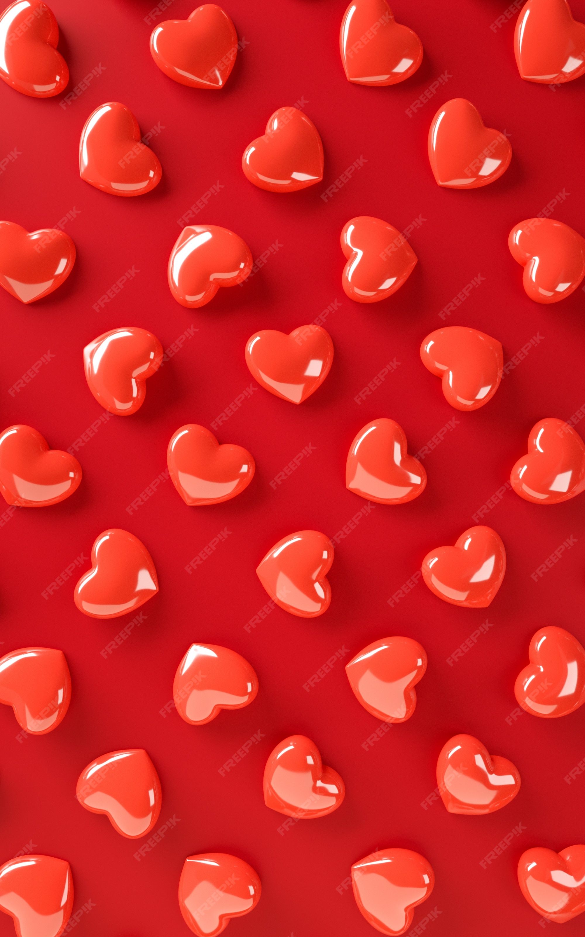  Valentinstag Hintergrundbild 2000x3200. Valentinstag herzen hintergrundmuster. fett rote farbe flach zu legen. lieben sie feiergrußkarte, plakat, fahnenschablone für wiedergabeillustration der partei 3D