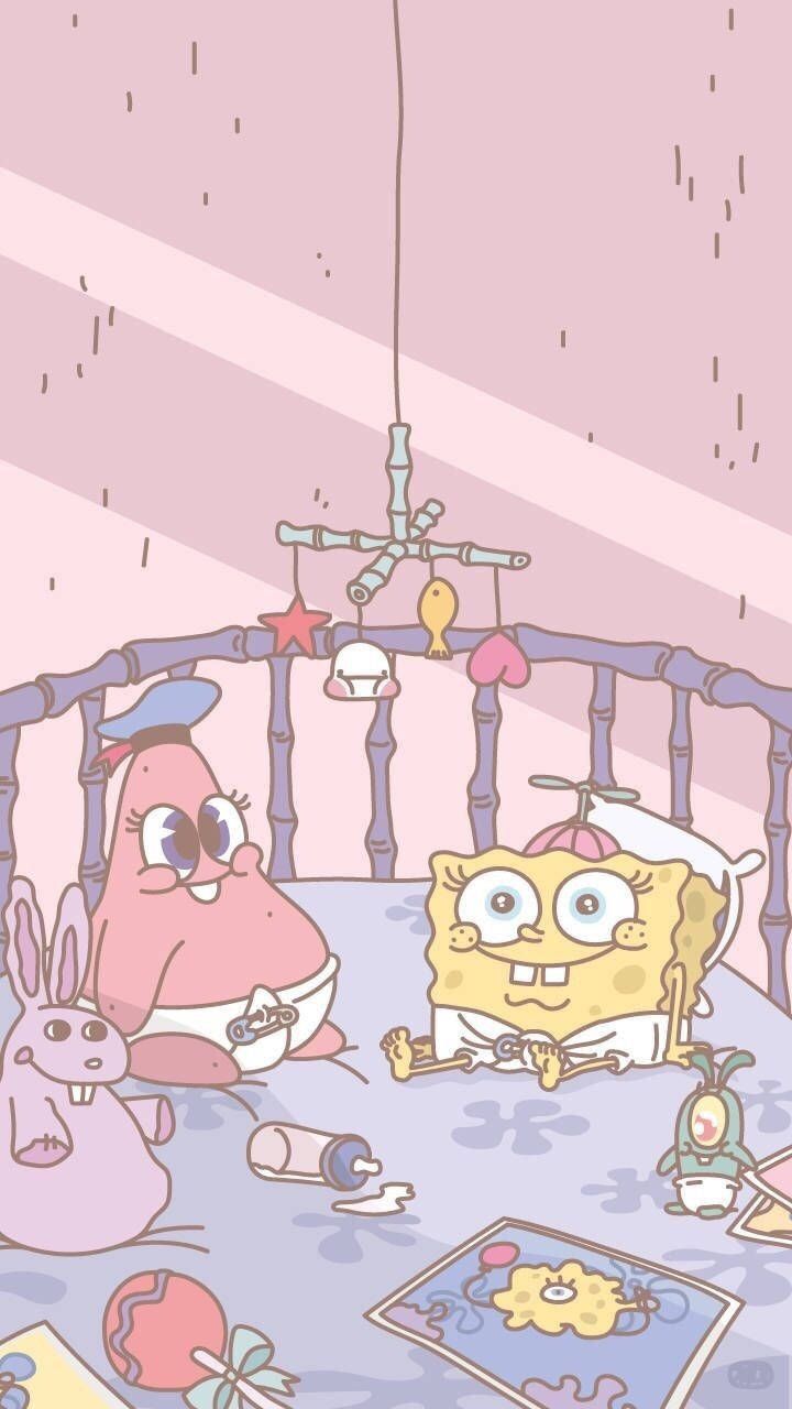  SpongeBob Schwammkopf Hintergrundbild 720x1280. Downloaden Süßesbabyschwammkopf Bob Und Patrick Wallpaper