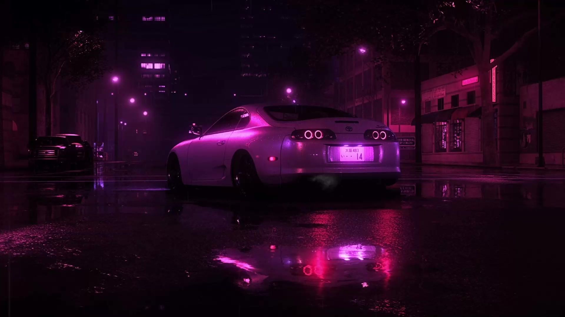  Supra Hintergrundbild 1920x1080. Neon Night Toyota Supra Live Wallpaper