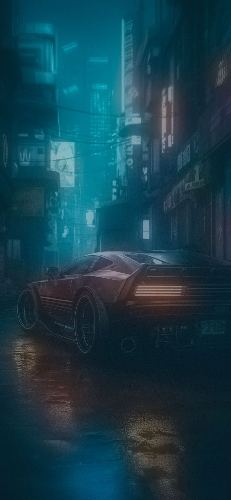  Auto Hintergrundbild 736x1592. Cyberpunk Car Aesthetic Wallpaper