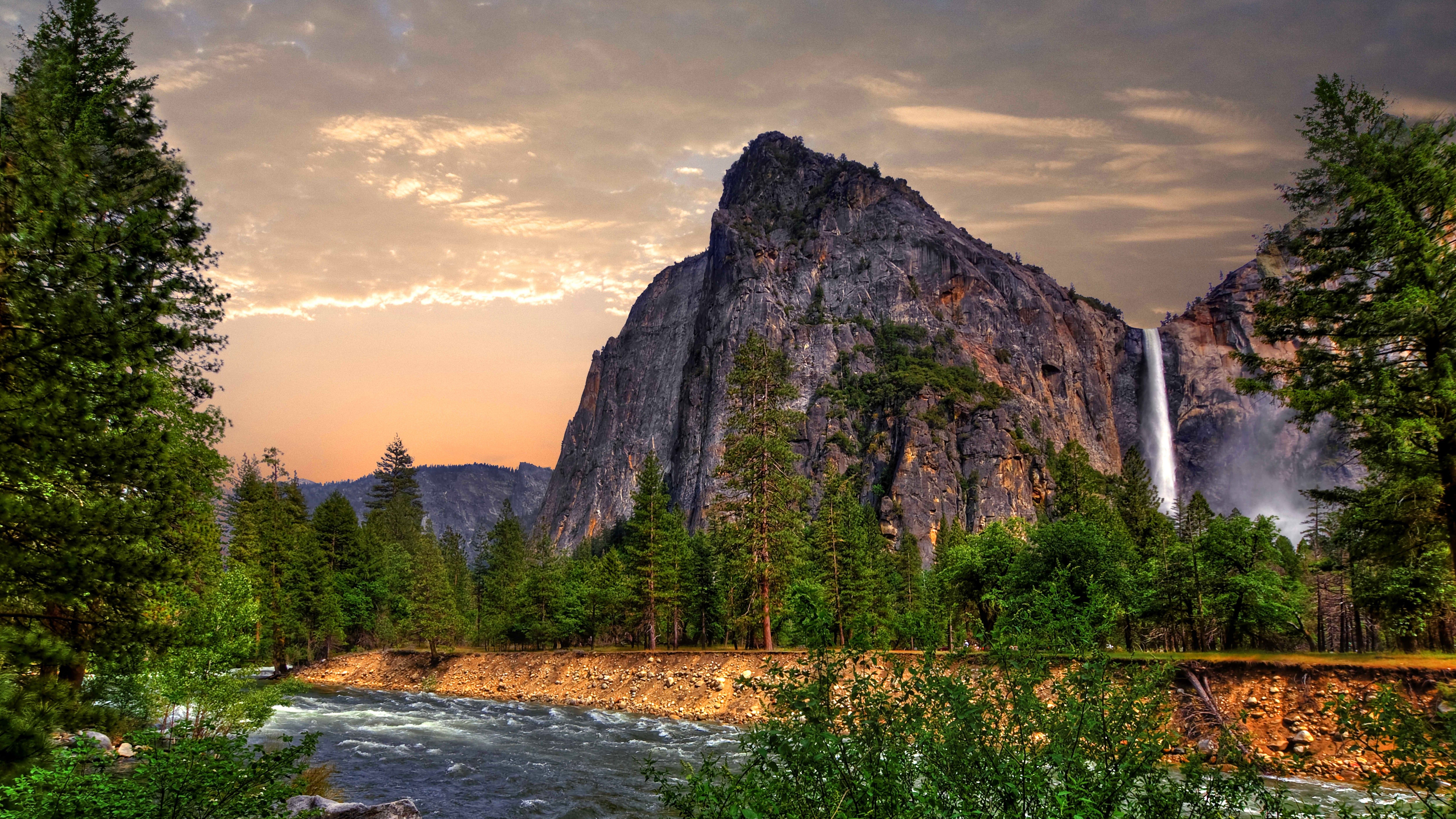  5k Hintergrundbild 7680x4320. Wallpaper / photography, 8K, forest, sunset, OSX, lake, apple, 8k, 4k wallpaper, mountain, Yosemite, 5k, waterfall, mountains free download