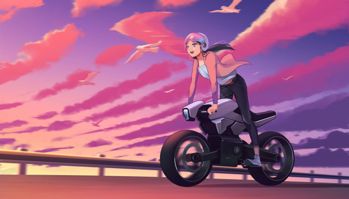  Motorrad Girl Hintergrundbilder