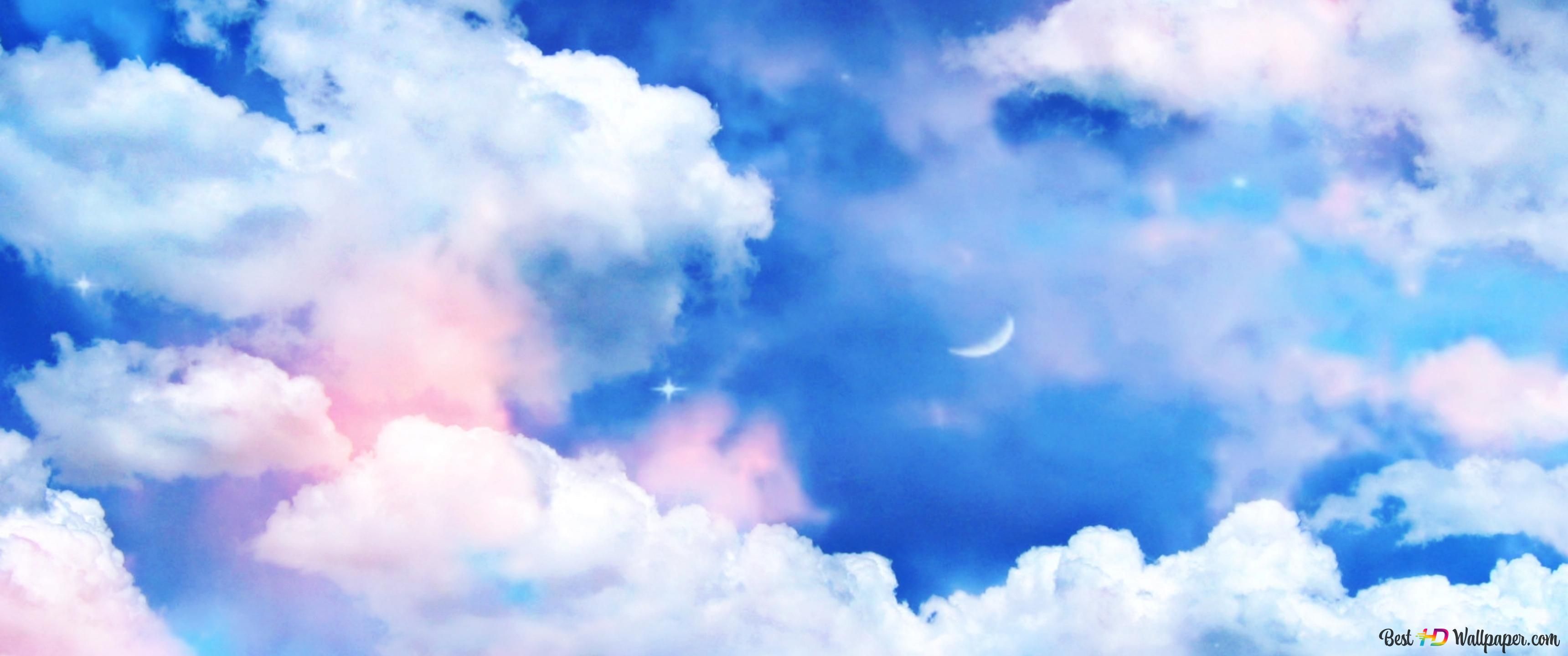 3440x1440 Hintergrundbild 3440x1440. Cloudy night aesthetic 4K wallpaper download