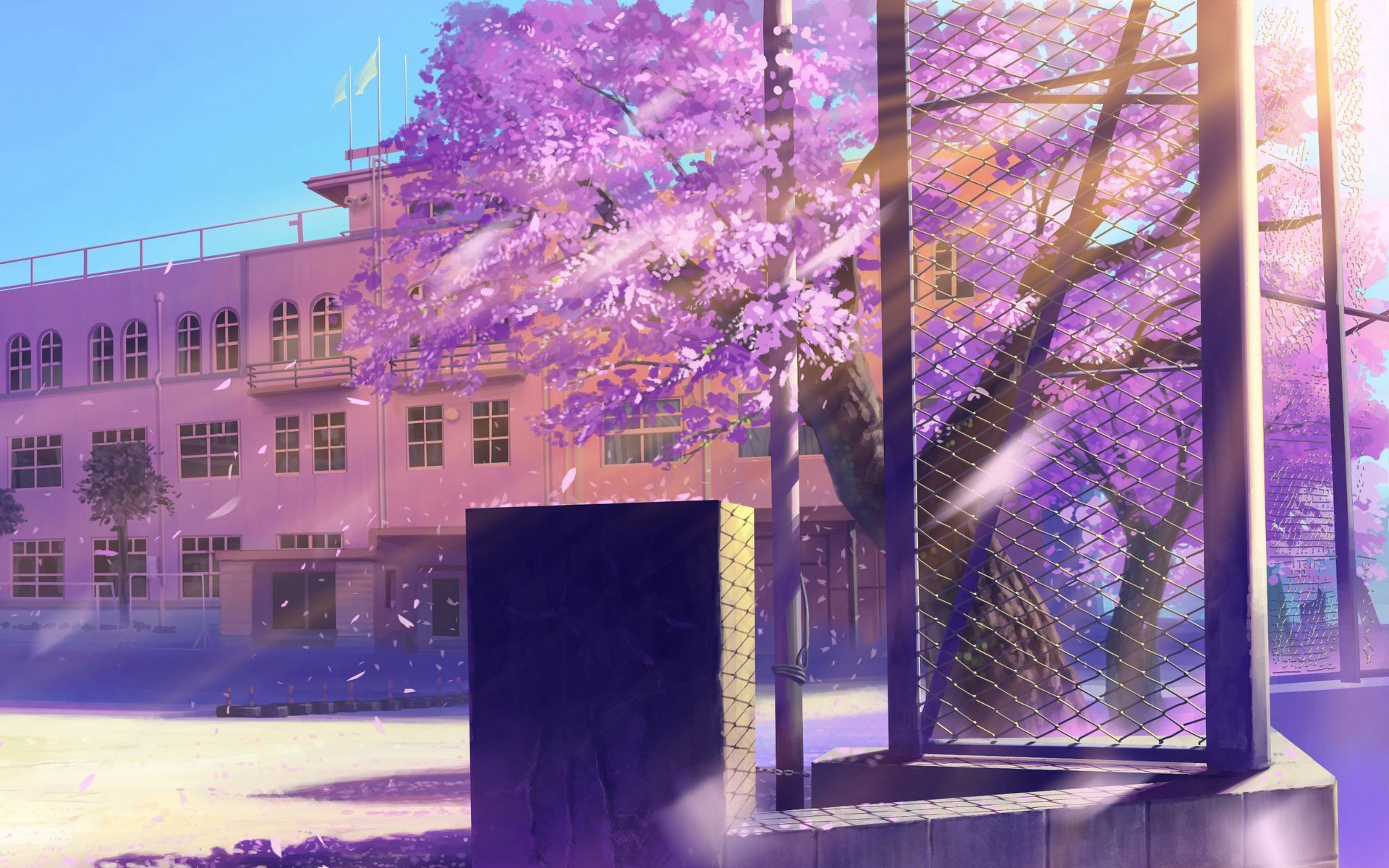 1920x1200 Hintergrundbild 1920x1200. Download wallpaper 1920x1200 anime, school, winter street widescreen 16:10 HD background