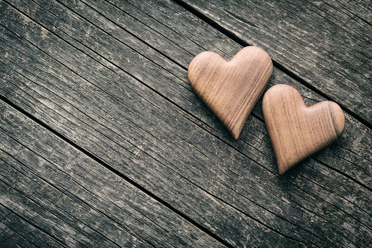  Holz Hintergrundbild 1280x853. Fotos von Valentinstag Herz Zwei Hölzern