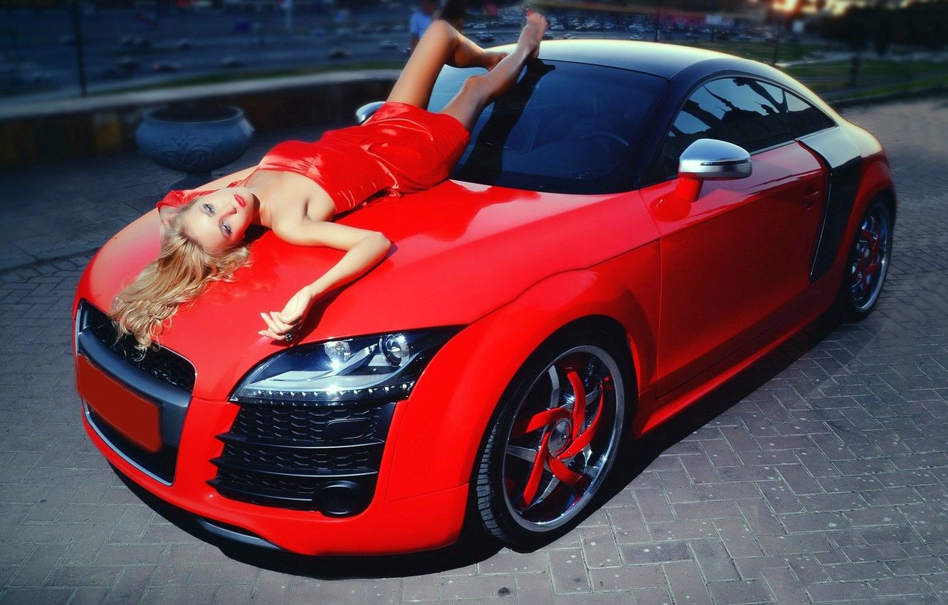  Audi TT Hintergrundbild 1332x850. Wallpaper BLONDE, DRESS, MACHINE, RED, DRIVES, AUDI tt image for desktop, section девушки