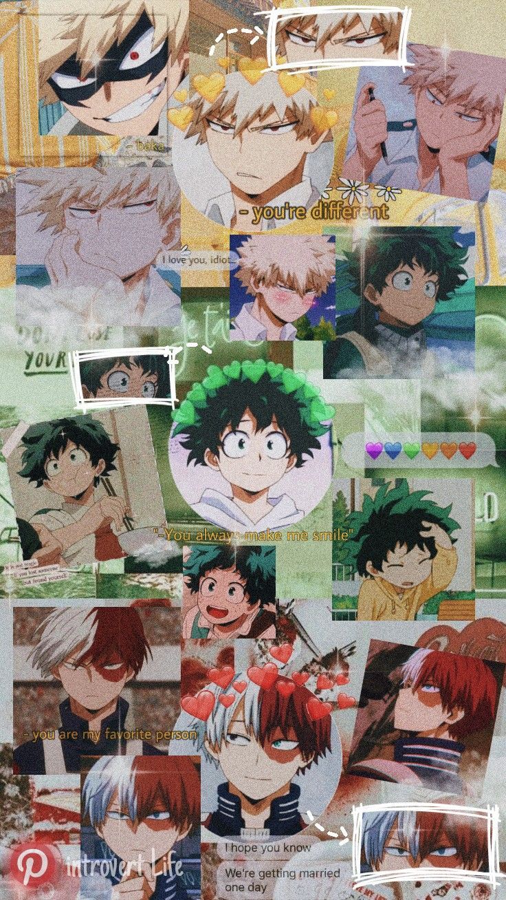 My Hero Academia Hintergrundbild 736x1308. My Hero Academia( Bakugou, Midoriya and Todoroki) aesthetic wallpaper for mobile phone. Anime wallpaper, Anime, Wallpaper