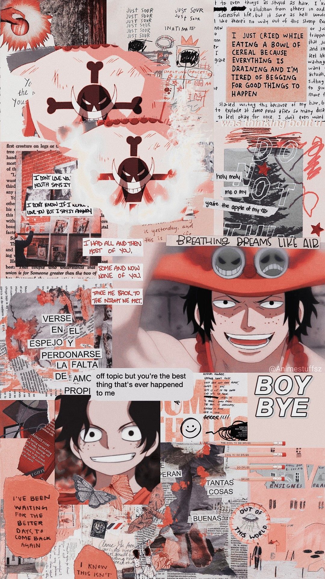  One Piece Hintergrundbild 1080x1922. One Piece. Ace. Wallpaper anime, Seni anime, Ilustrasi karakter