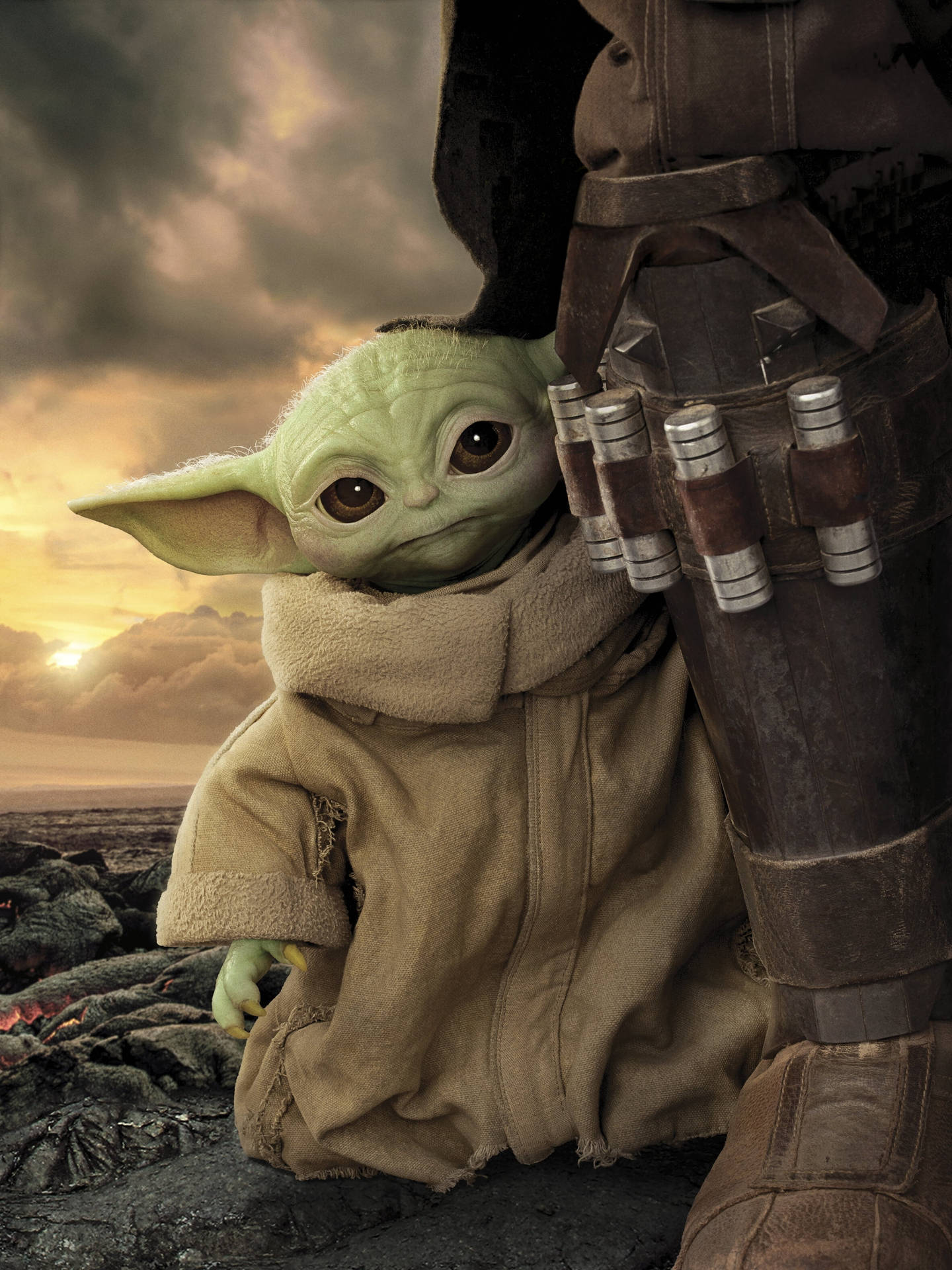  Baby Yoda Hintergrundbild 1440x1920. Download Mandalorian And Baby Yoda Wallpaper