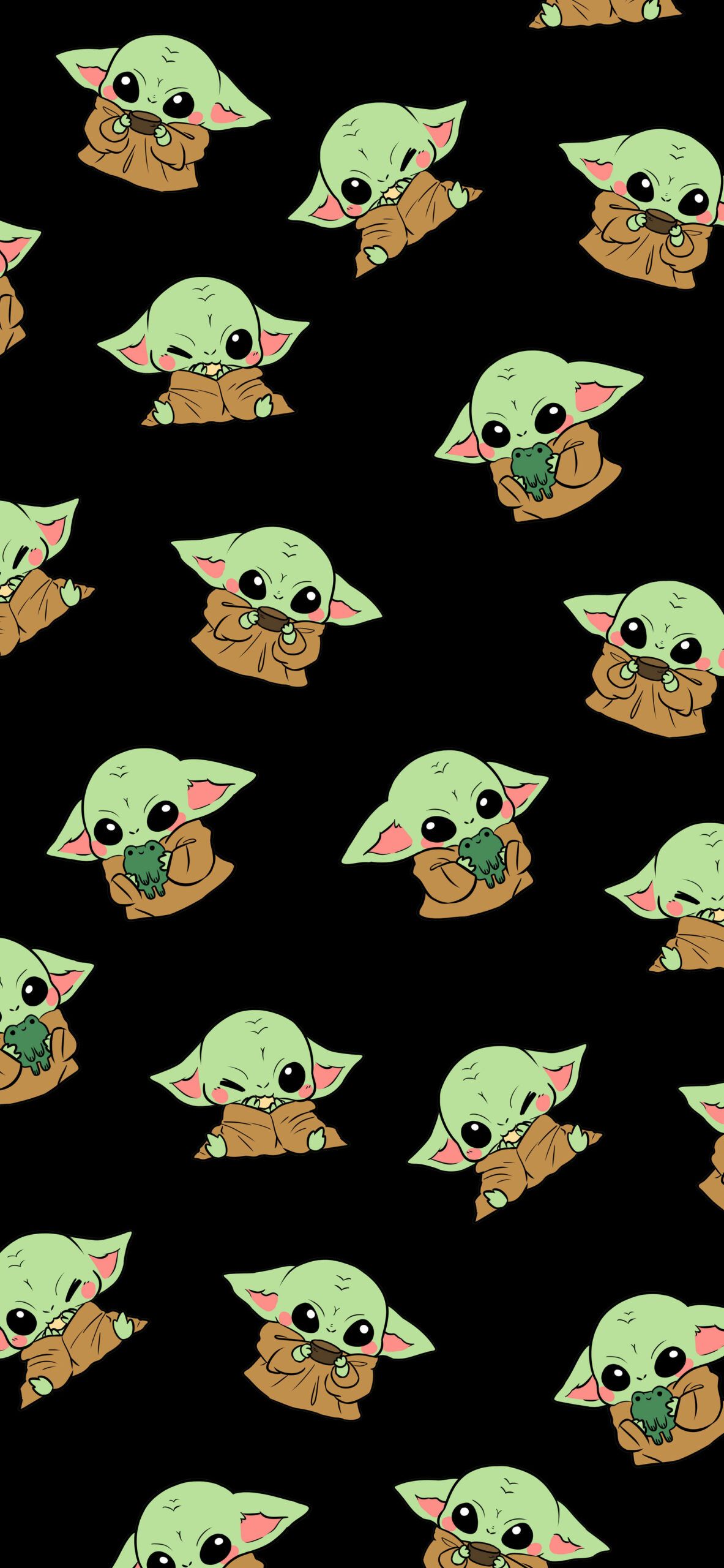  Baby Yoda Hintergrundbild 1183x2560. Cute Baby Yoda Black Wallpaper Grogu Wallpaper Phone