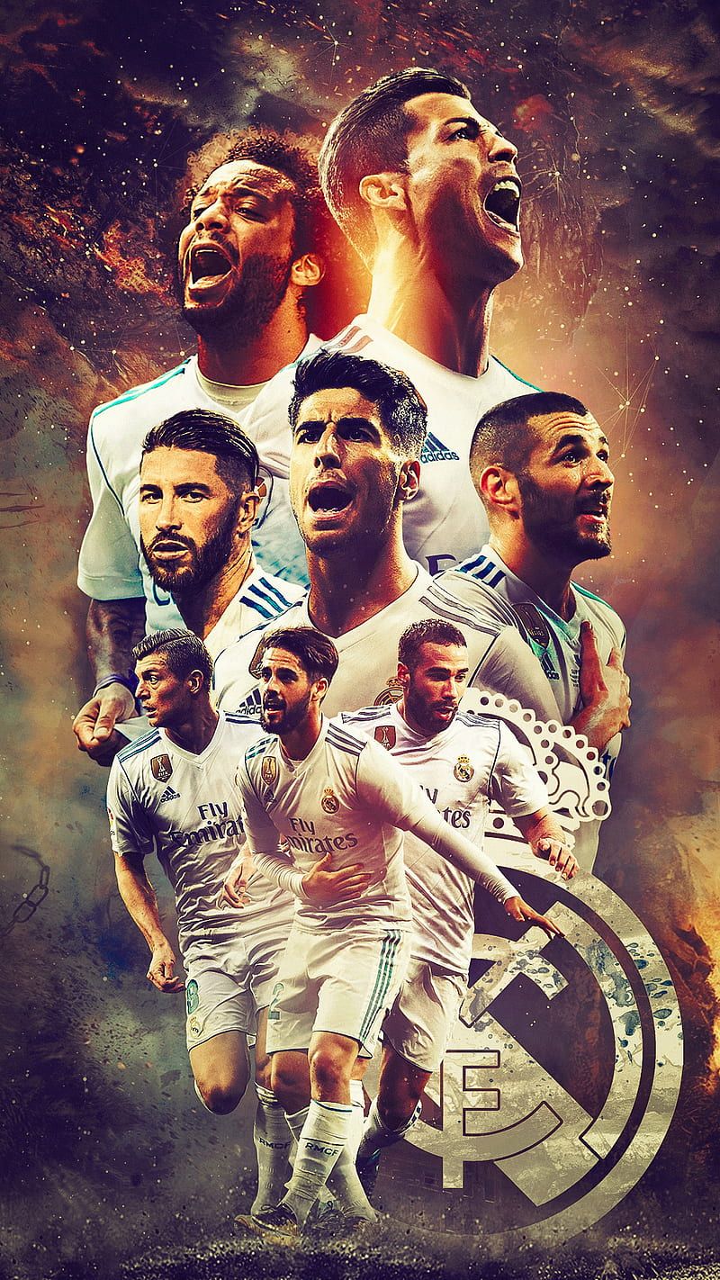 Real Madrid Hintergrundbild 800x1422. Real Madrid, football, players, squad, HD phone wallpaper