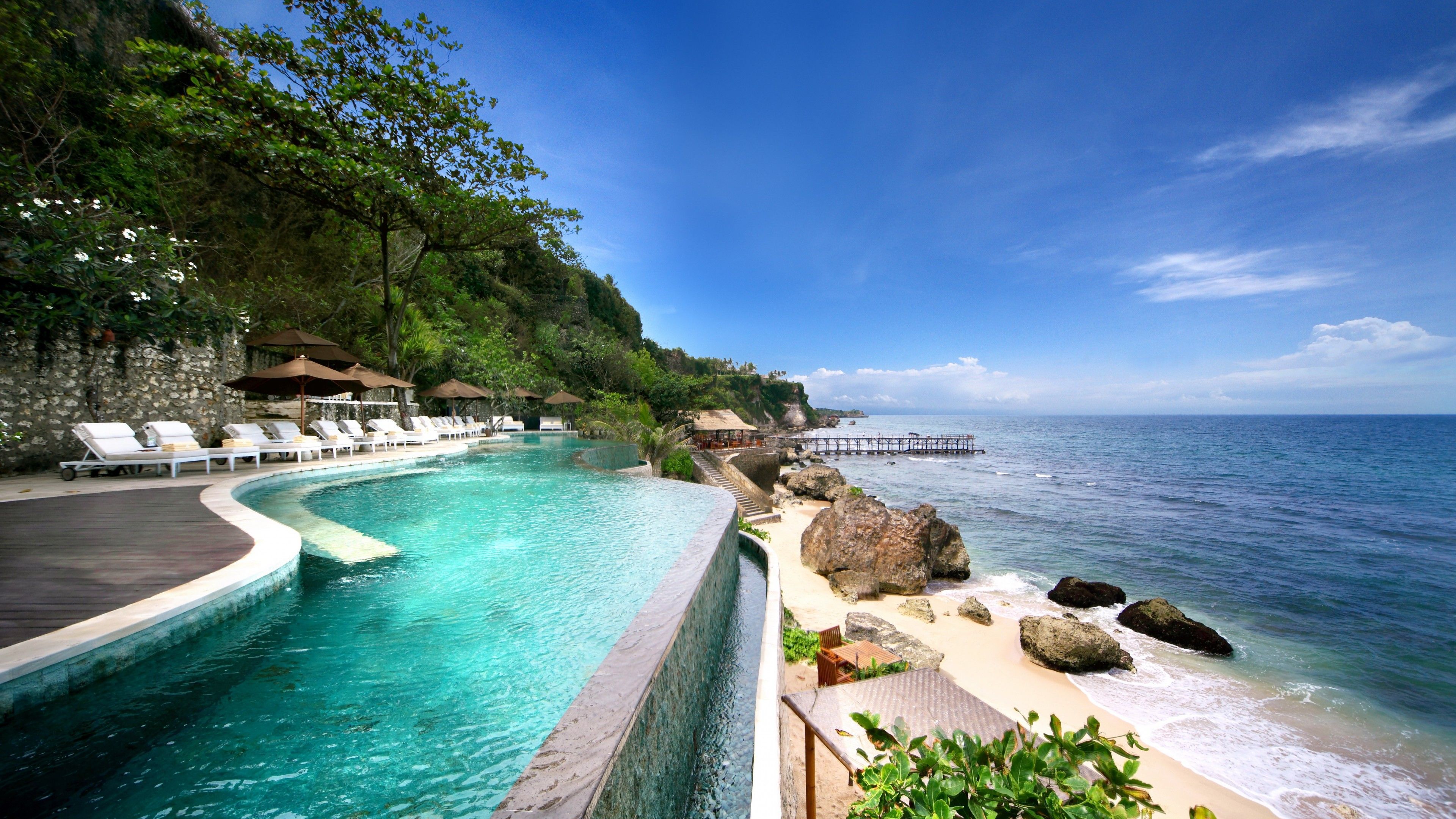  Bali Hintergrundbild 3840x2160. Wallpaper AYANA Resort and Spa, Bali, Jimbaran, Best hotels, tourism, travel, resort, booking, vacation, pool, Architecture