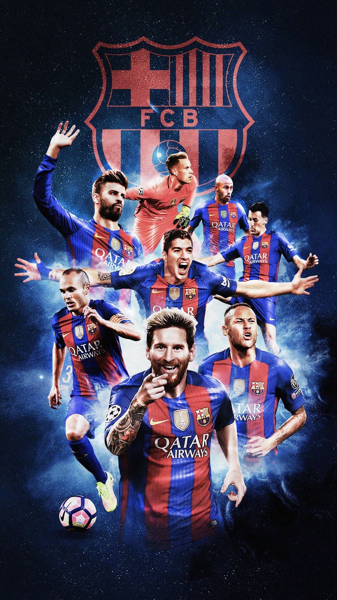  Barcelona Hintergrundbild 1080x1920. Download La Liga Fc Barcelona Art Wallpaper