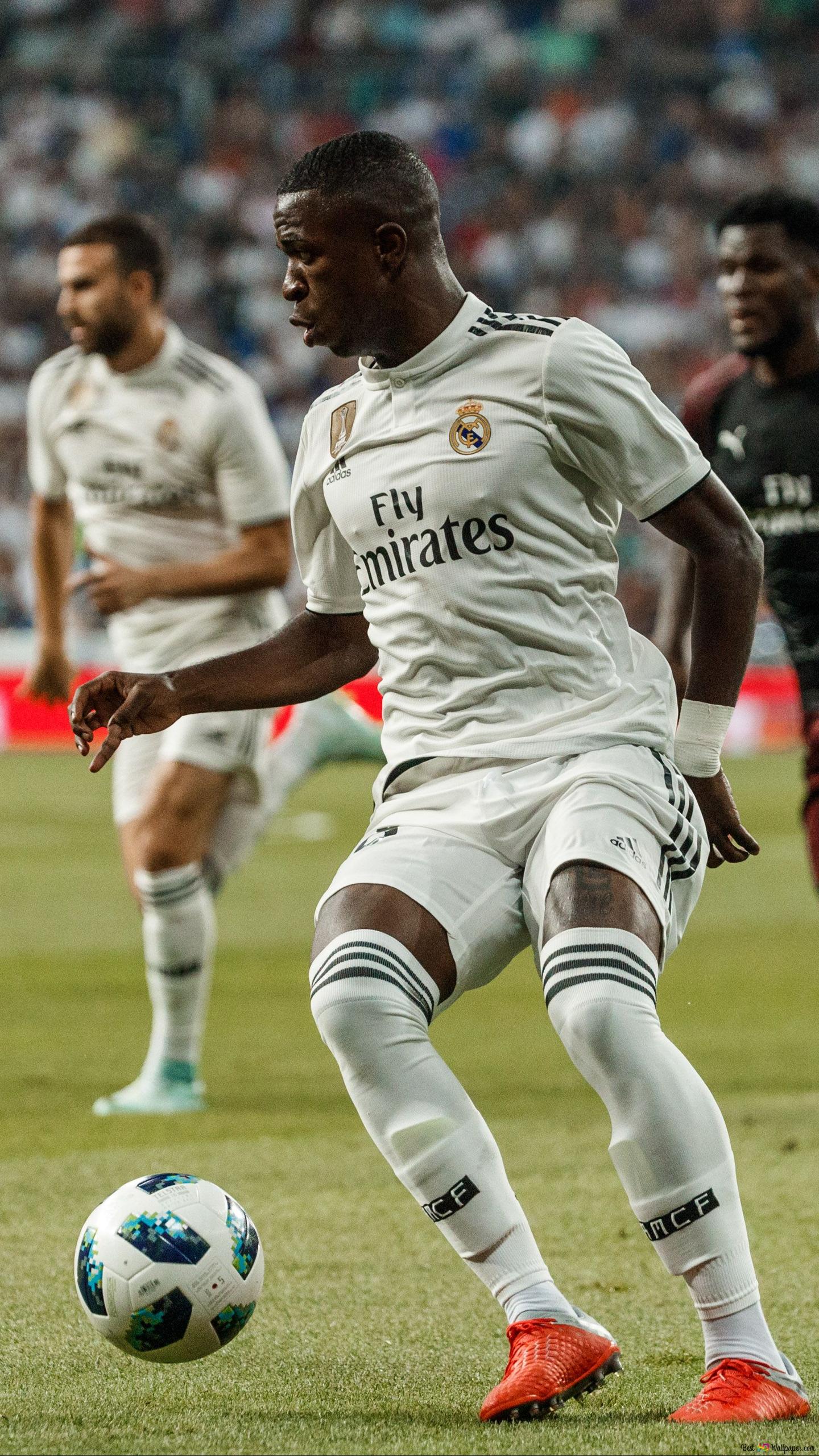 Real Madrid Hintergrundbild 1440x2560. Vinicius Junior, der junge Stürmer von Real Madrid HD Hintergrundbild herunterladen