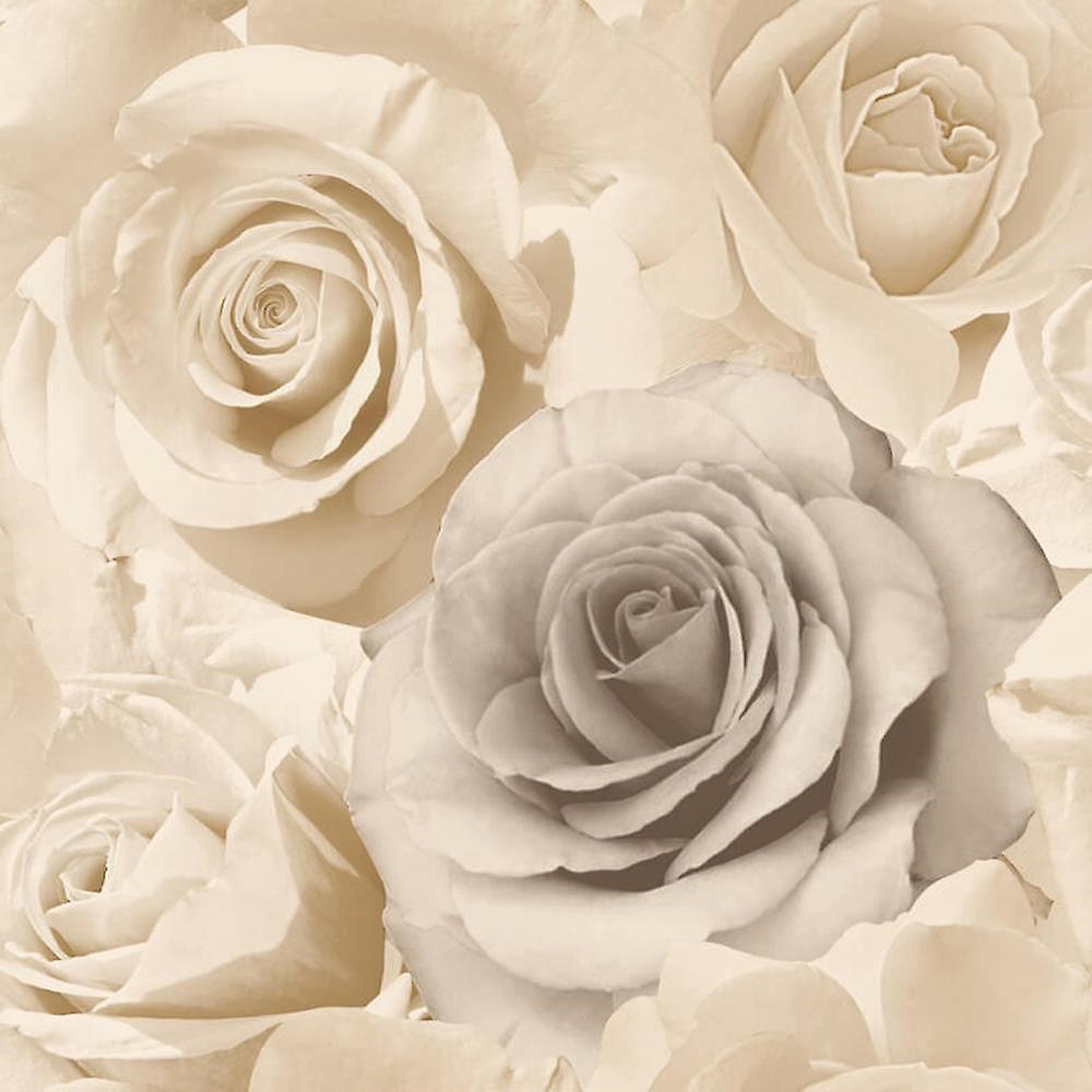  Beige Hintergrundbild 1000x1000. Muriva Madison Rose Floral Beige Wallpaper Creme natürliche Blumen Blütenblätter blühen