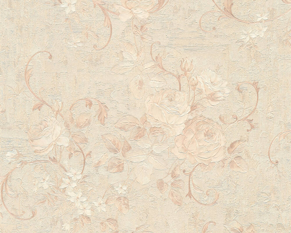  Beige Hintergrundbild 1000x800. A.S. Création Wallpaper «Flowers, Beige, Brown, Cream, Gold» 372242