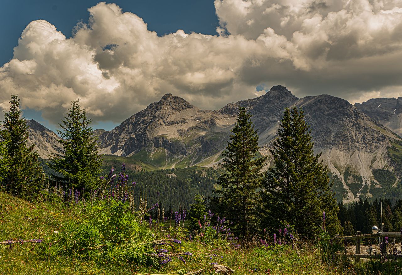  Berge Hintergrundbild 1280x878. Desktop Hintergrundbilder Alpen Schweiz Arosa, Grisons Berg Natur