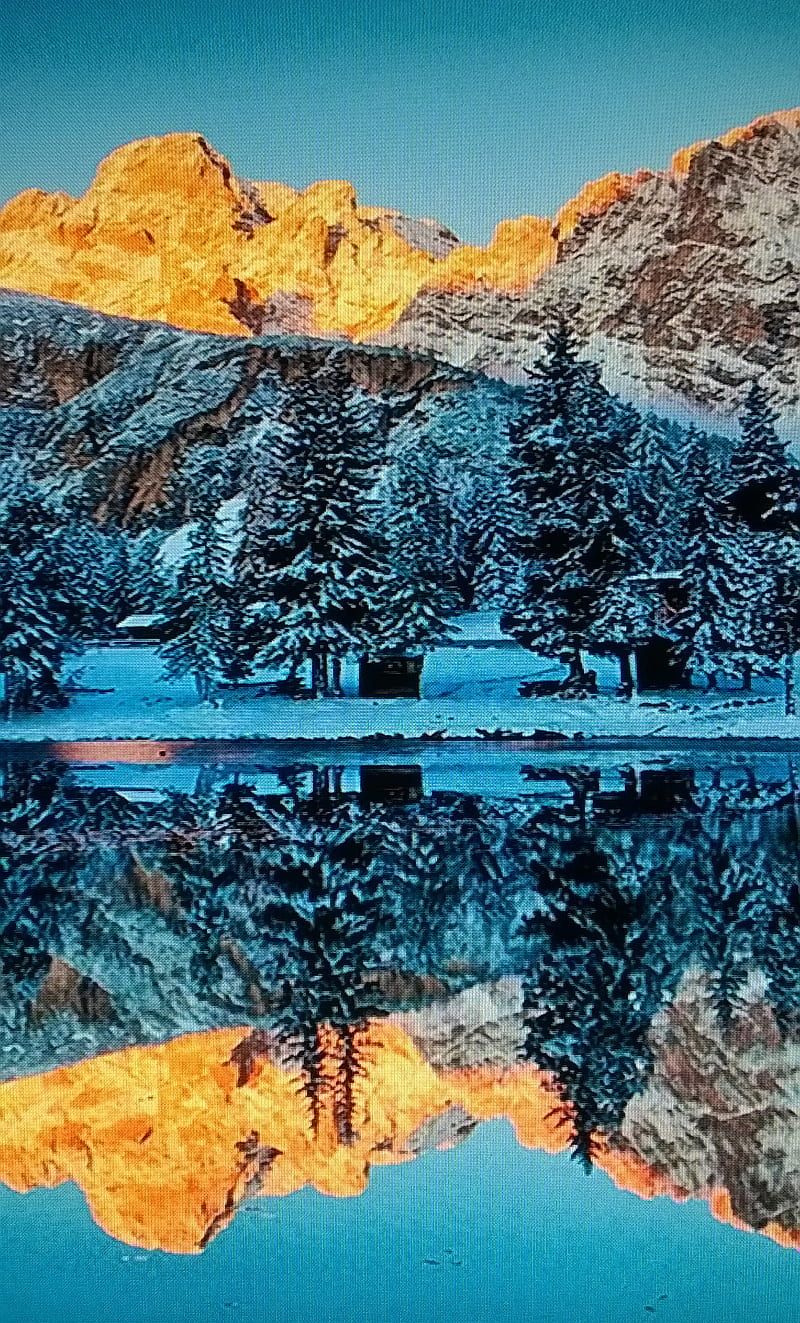  Berge Hintergrundbild 800x1323. Schoene reflection, schnee bedeckter berg, sonnenaufgang, HD phone wallpaper