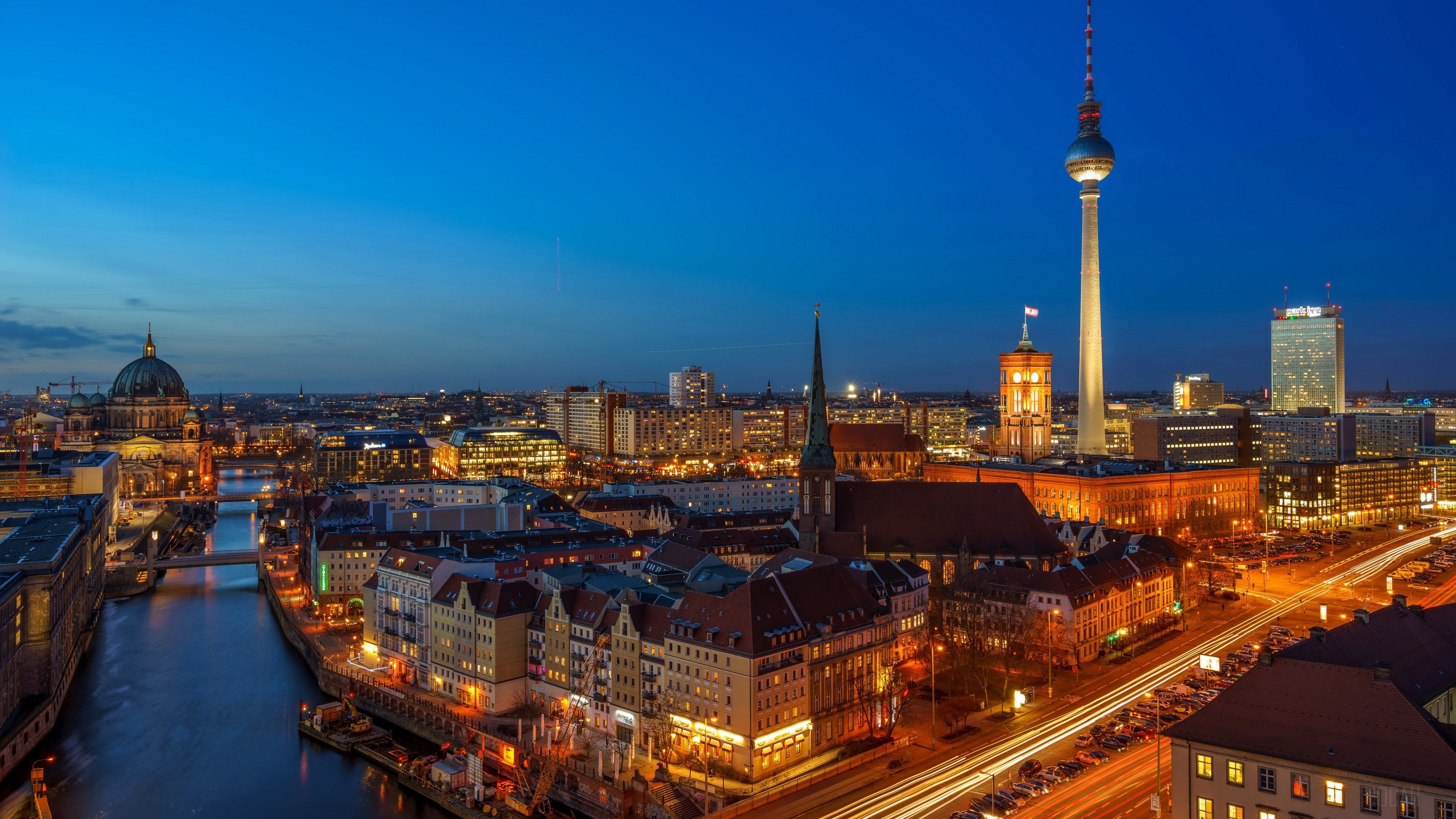  Berlin Hintergrundbild 3840x2160. Berlin, City, Germany, Light, Night 4k Gallery HD Wallpaper