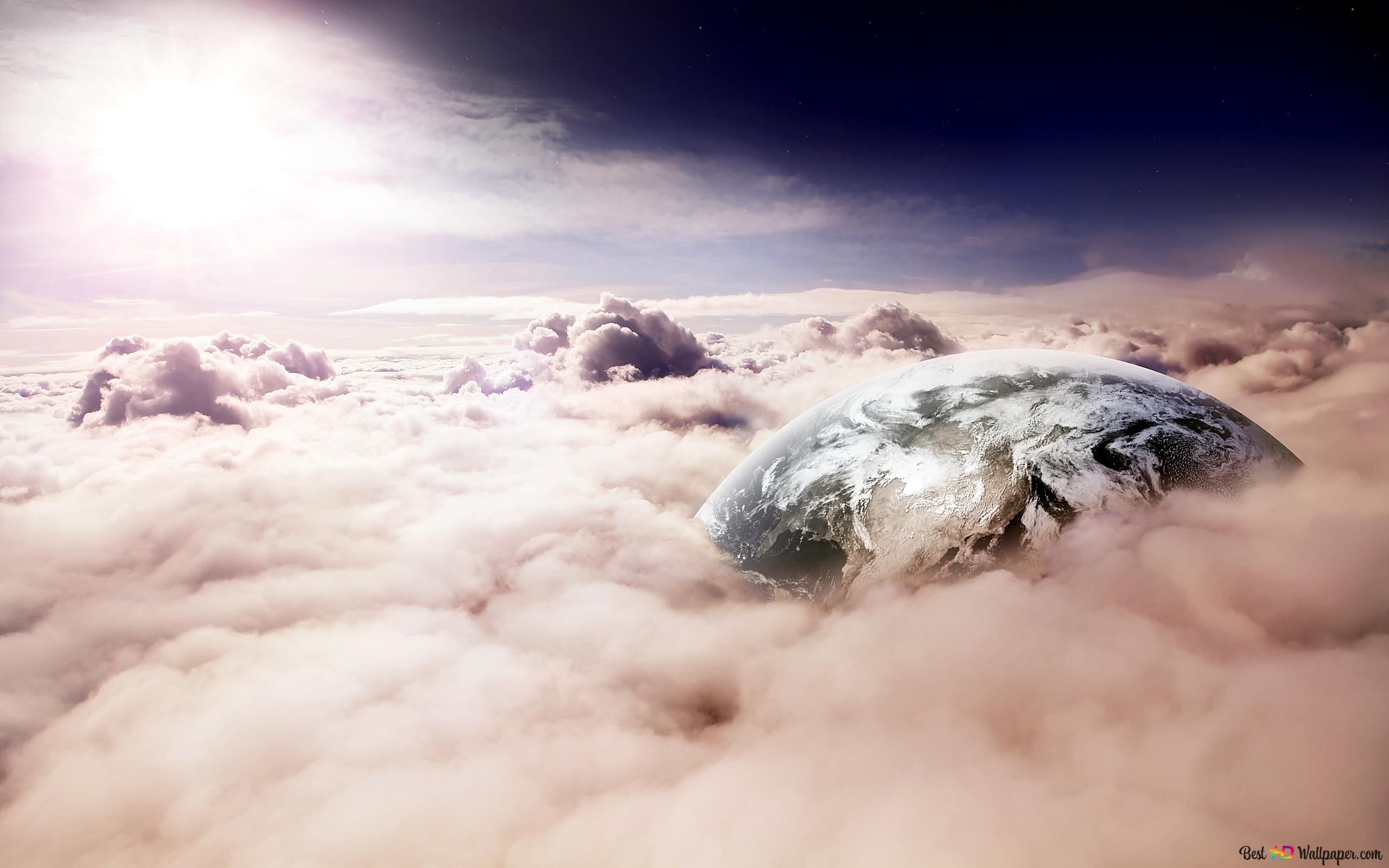  Beste Der Welt Hintergrundbild 2560x1600. Erde durch die Wolken 2K Hintergrundbild herunterladen