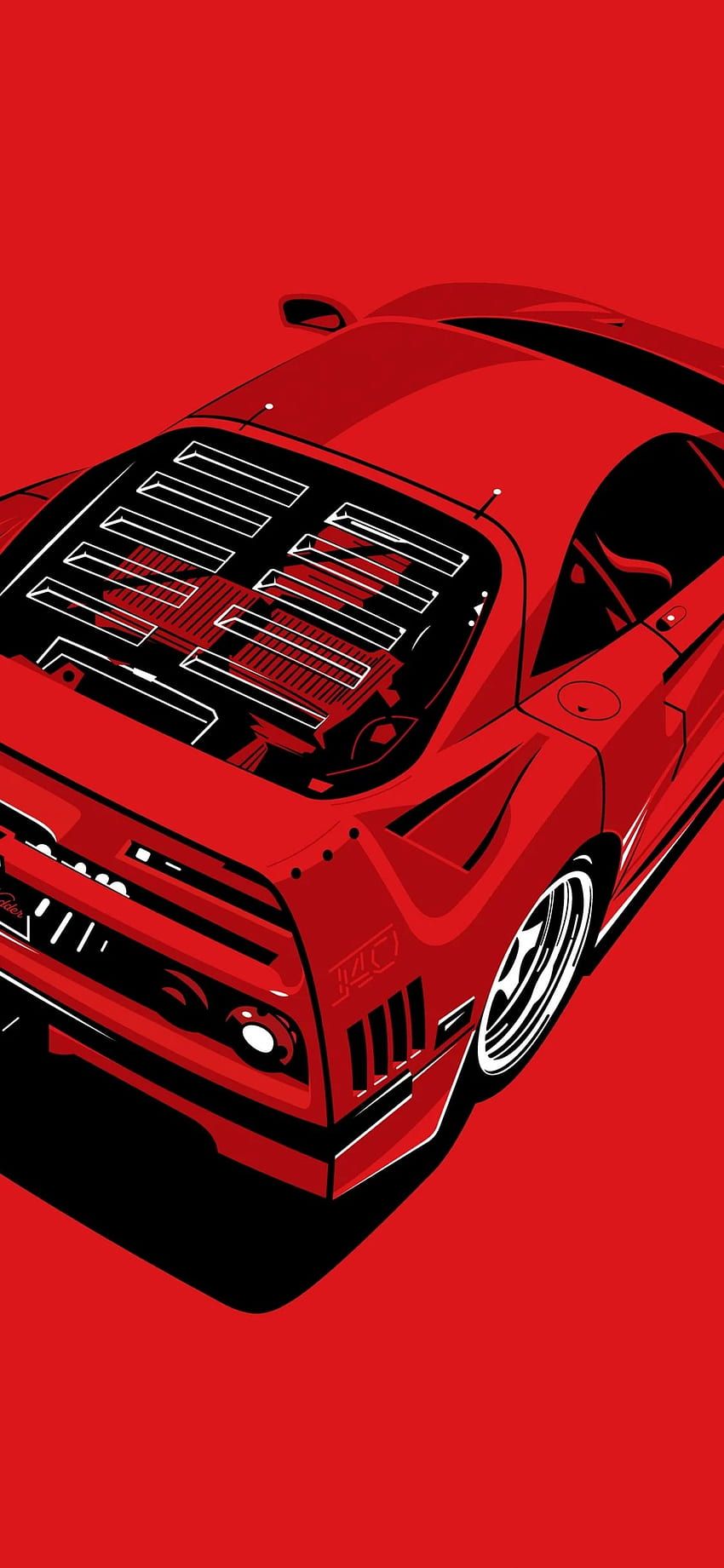 Ferrari Hintergrundbild 850x1841. Retrowave F40 [ 3840 x 2160 ]. pc, Computer, Retro, Minimalist Ferrari HD wallpaper