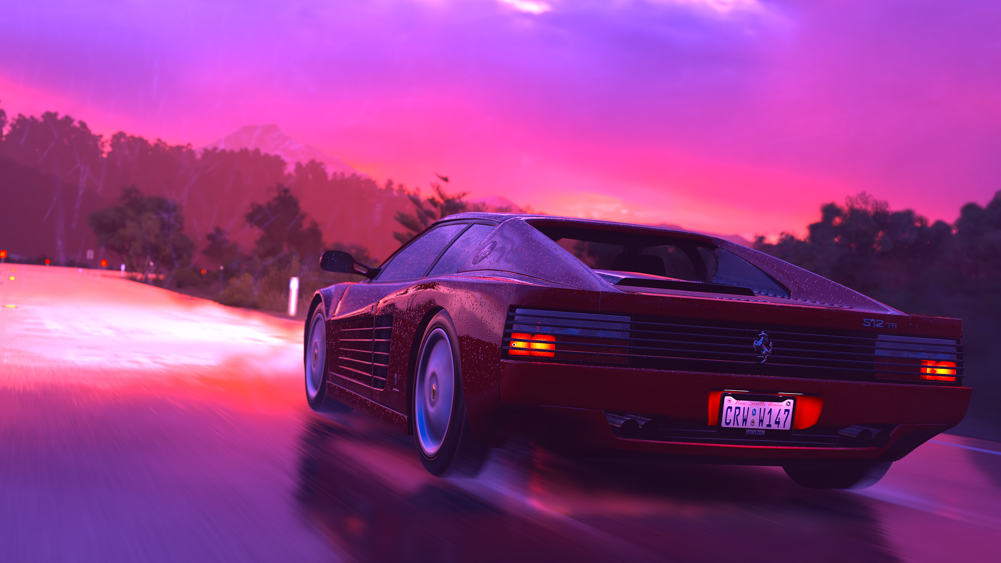 Ferrari Hintergrundbild 3840x2160. Driving Into The Sunset [3840x2160]. Retro waves, Ferrari testarossa, Super cars