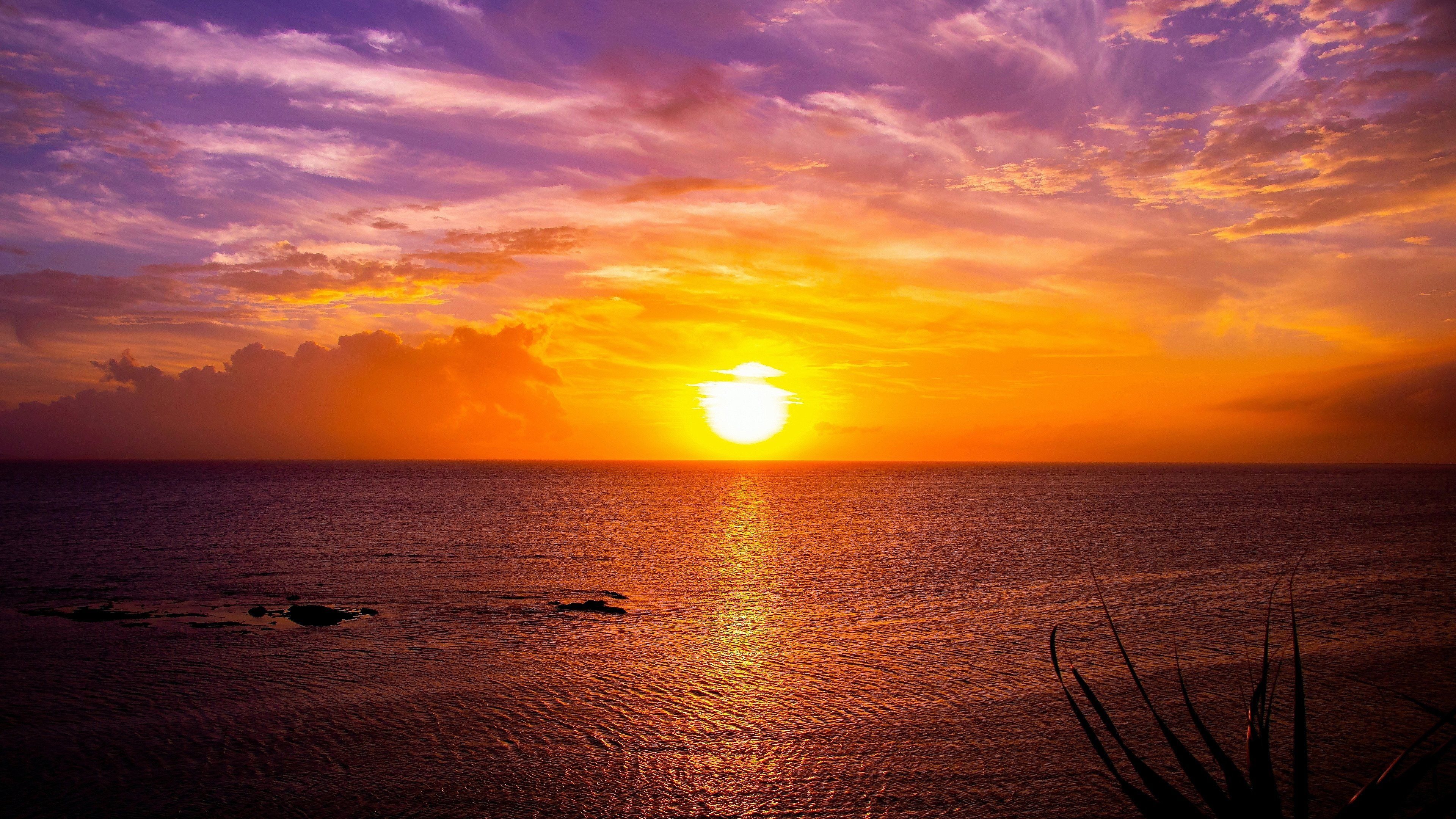  Sonnenuntergang Hintergrundbild 3840x2160. Hintergrundbilder 4k Sonnenuntergang Am Meer