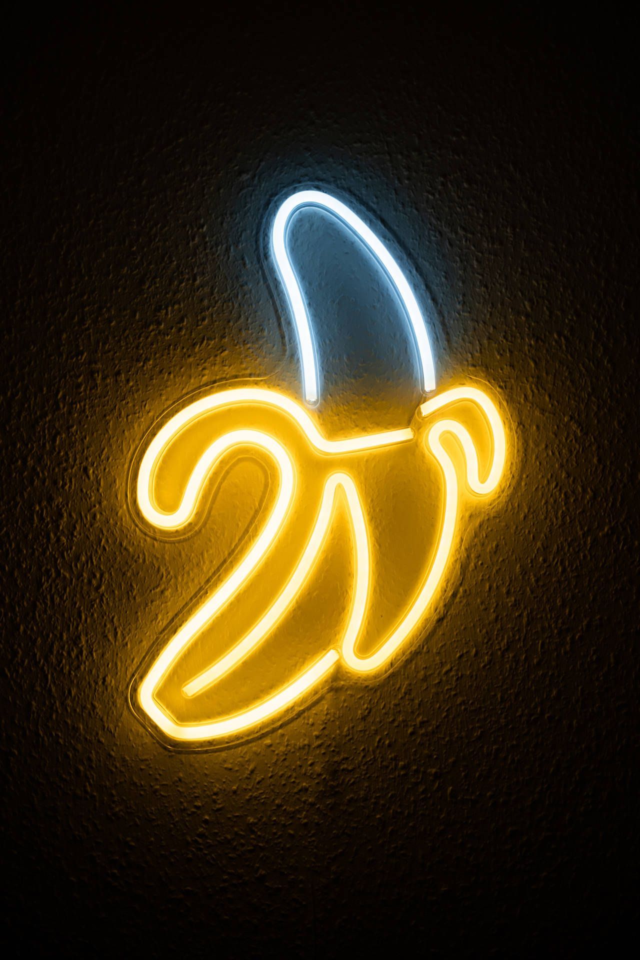 Neon Hintergrundbild 1280x1920. Download 4k Glowing Neon Banana Wallpaper