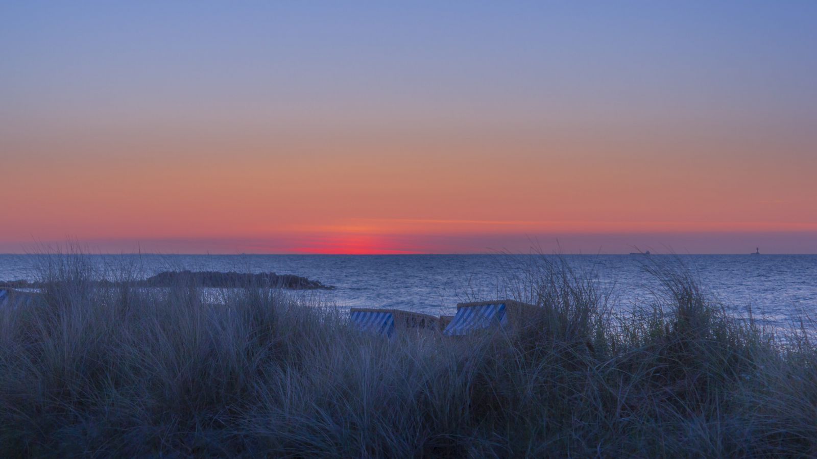  Sonnenuntergang Hintergrundbild 1600x900. Hintergrundbilder. Ostsee nach dem Sonnenuntergang