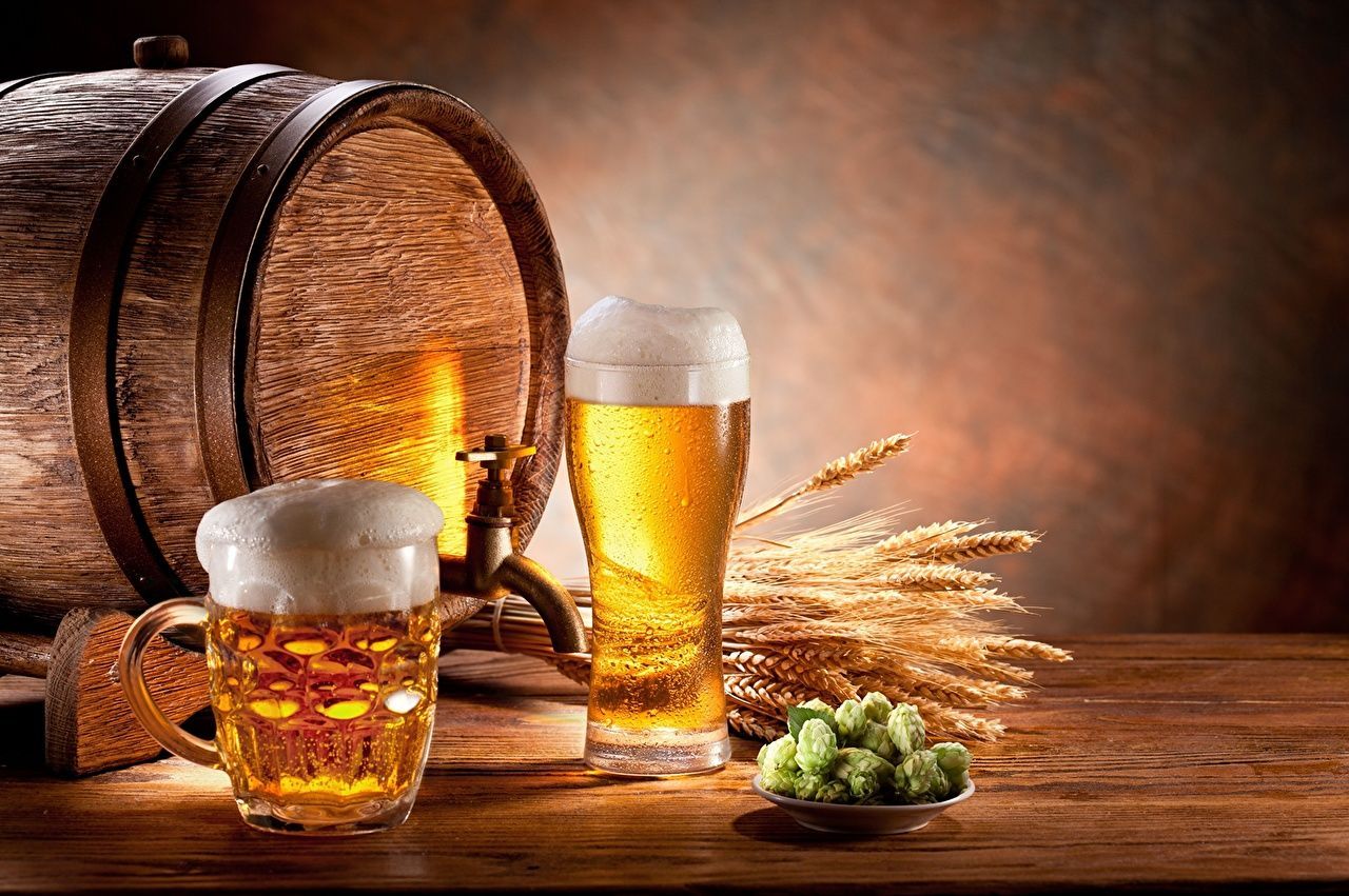  Bier Hintergrundbild 1280x851. Bilder von Bier Echter Hopfen Fass Lebensmittel Getränk