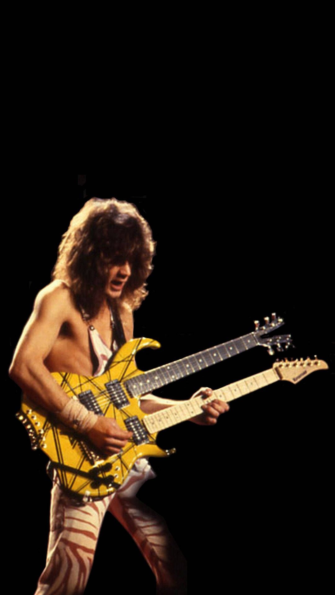Eddie Van Halen Hintergrundbild 1080x1920. Download Eddie Van Halen Rock Band Retro Aesthetic Wallpaper