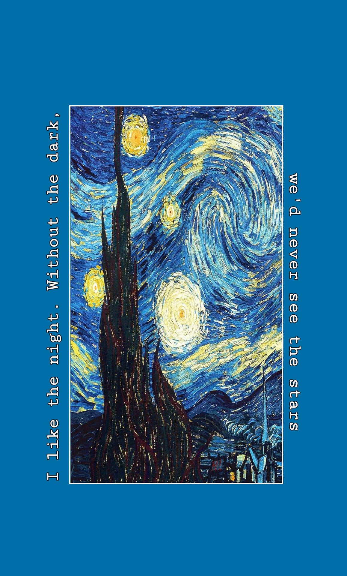 Vincent Van Gogh Hintergrundbild 1158x1920. Download Blue Aesthetic Van Gogh Starry Night Wallpaper