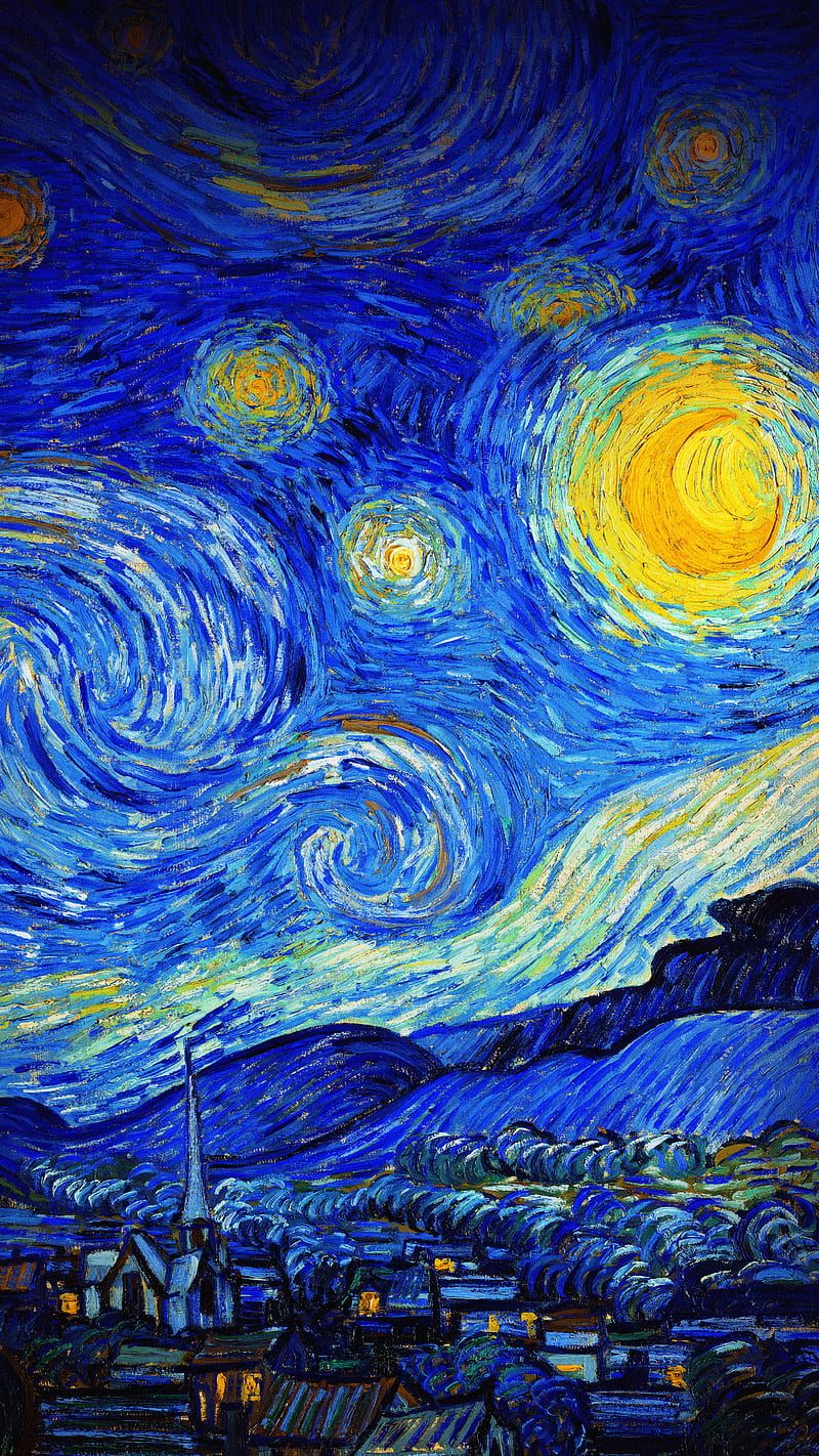 Vincent Van Gogh Hintergrundbild 800x1422. Van gogh, starry night, night, paint, painting, HD phone wallpaper