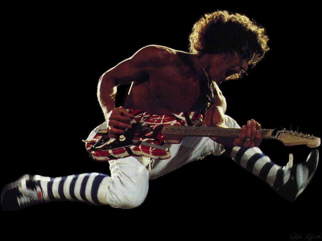 Eddie Van Halen Hintergrundbild 1024x768. Download Eddie Van Halen Air Jump Wallpaper
