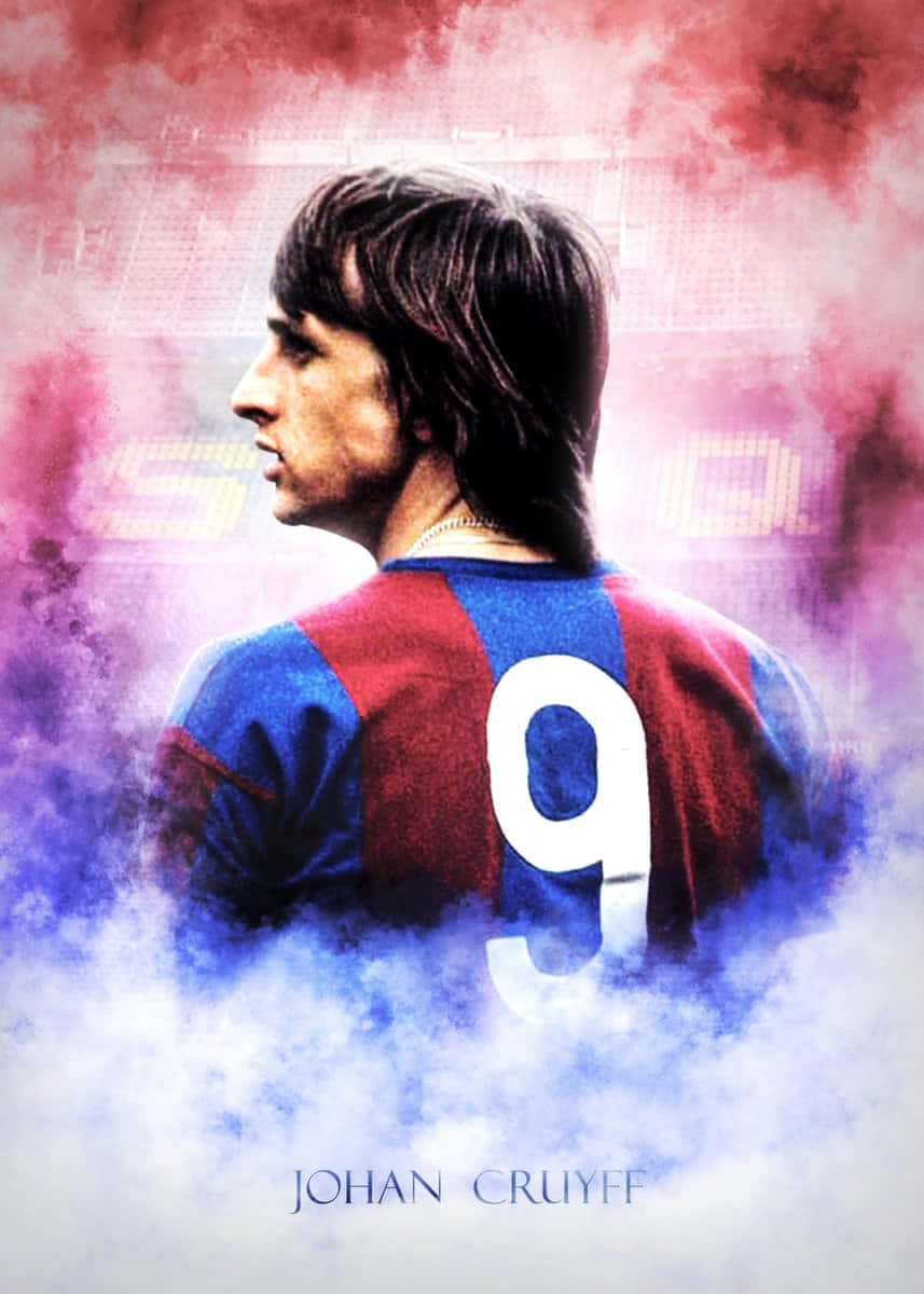 Johan Cruyff Hintergrundbild 857x1200. Download Fc Barcelona No. 9 Johan Cruyff Poster Wallpaper